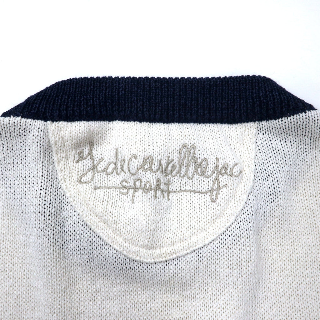Castelbajac sport anni '90 GOLF CLUB Maglione in cotone lavorato a maglia taglia 4 Bianco Misto rayon Fatto in Giappone