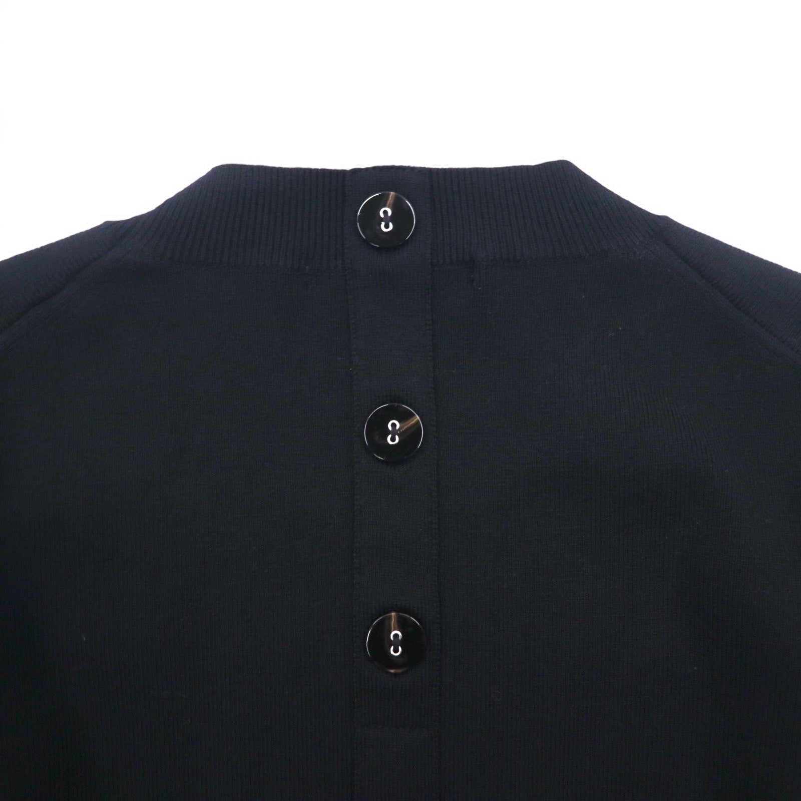JOHNBULL Maglione lavorato a maglia con collo alto e bottoni posteriori, taglia unica, nero, ZC502 194-0077