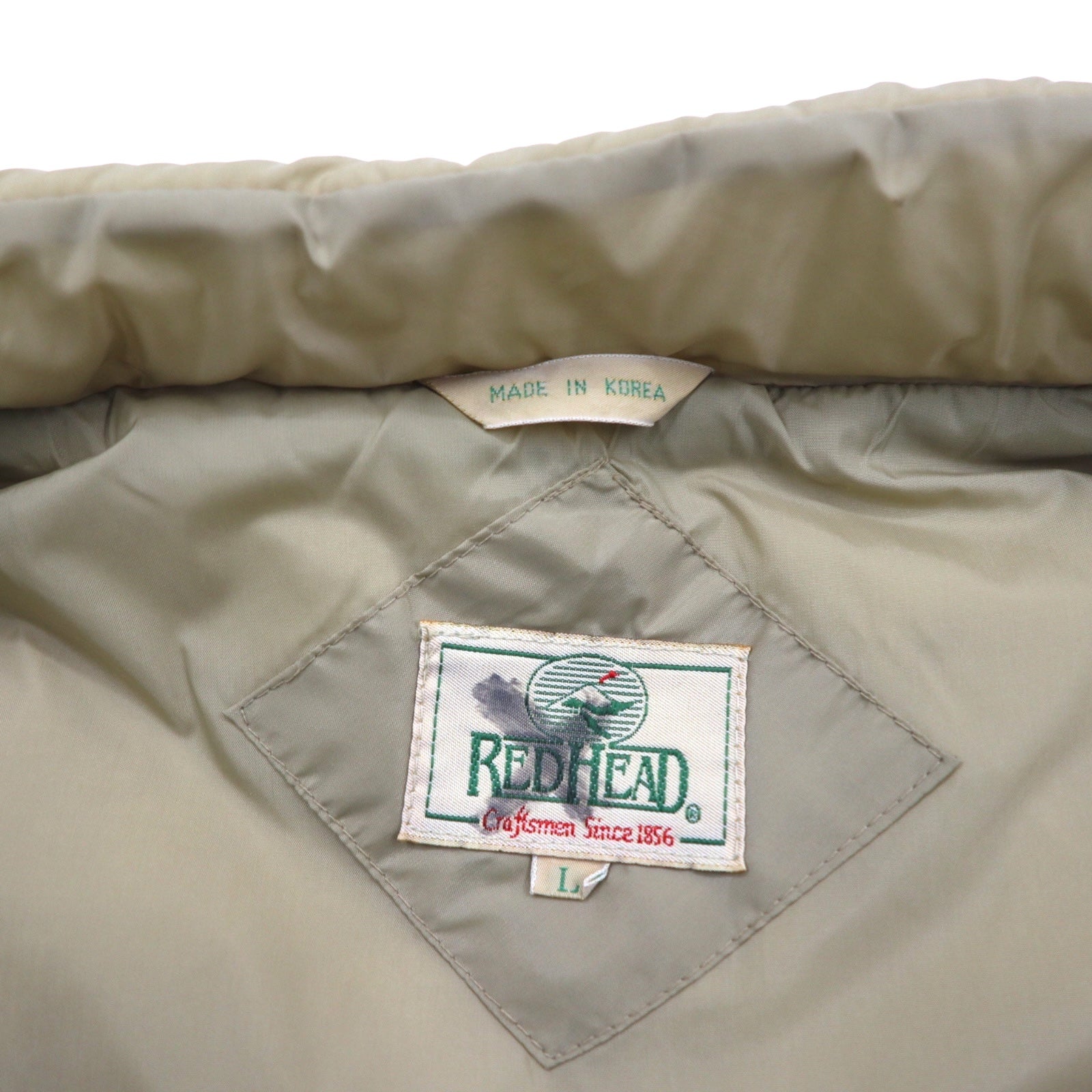 Anni '90 REDHEAD Gilet imbottito stile western L Beige Nylon