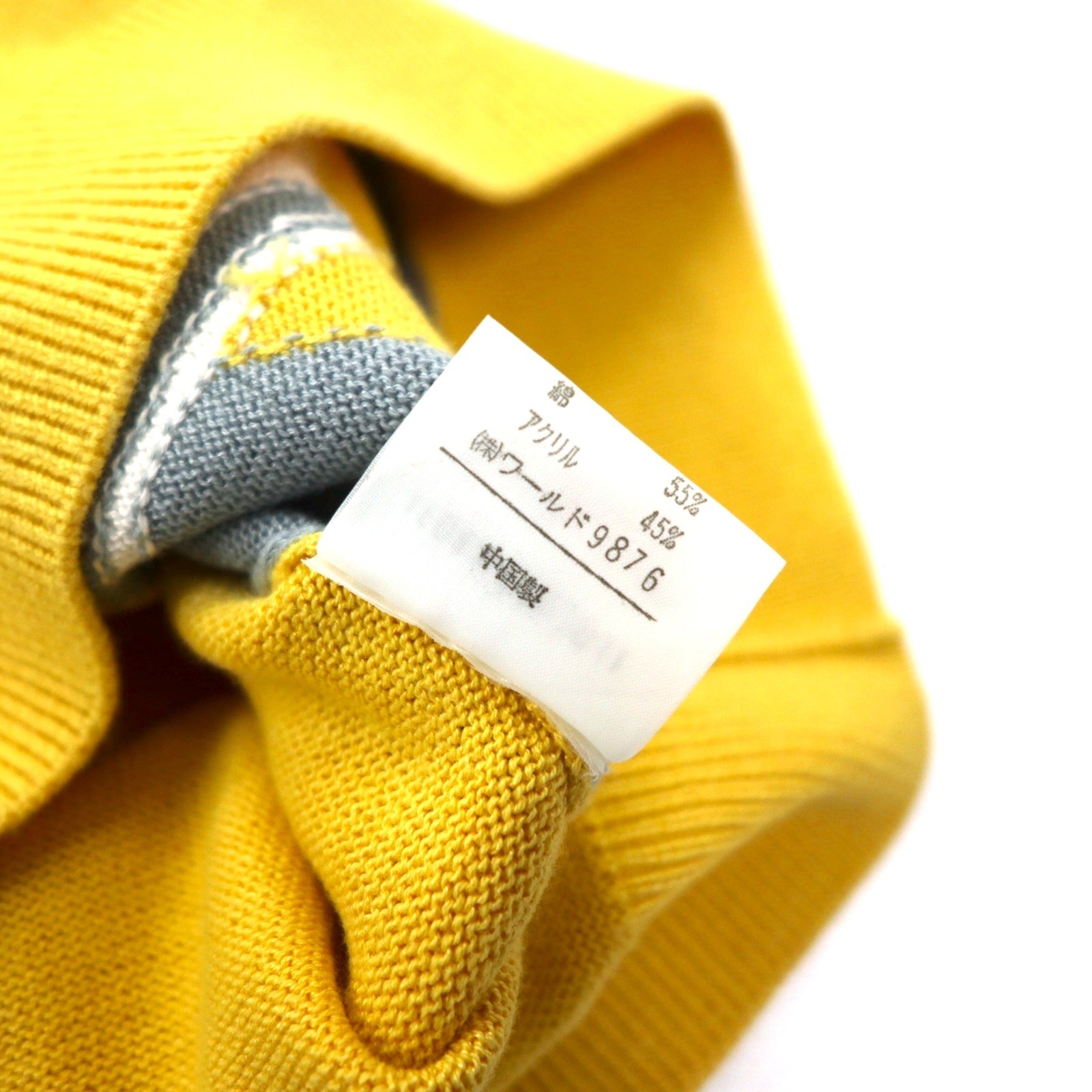 adabat anni '90, maglione in cotone lavorato a maglia fantasia, taglia 3, giallo