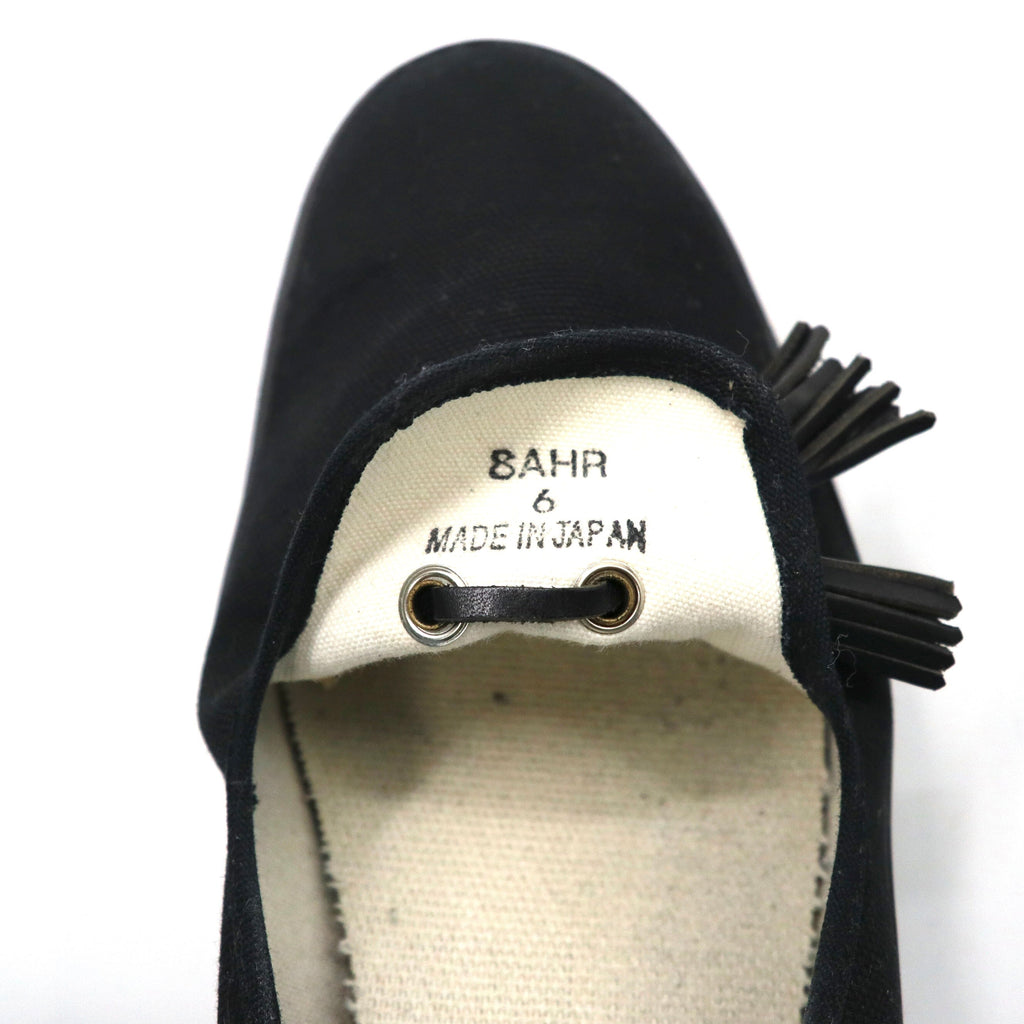 Hender Scheme タッセルローファー ミュール 27.5-28cm ブラック キャンバス PARALLEL / PEAK with tassels 8AHR 日本製