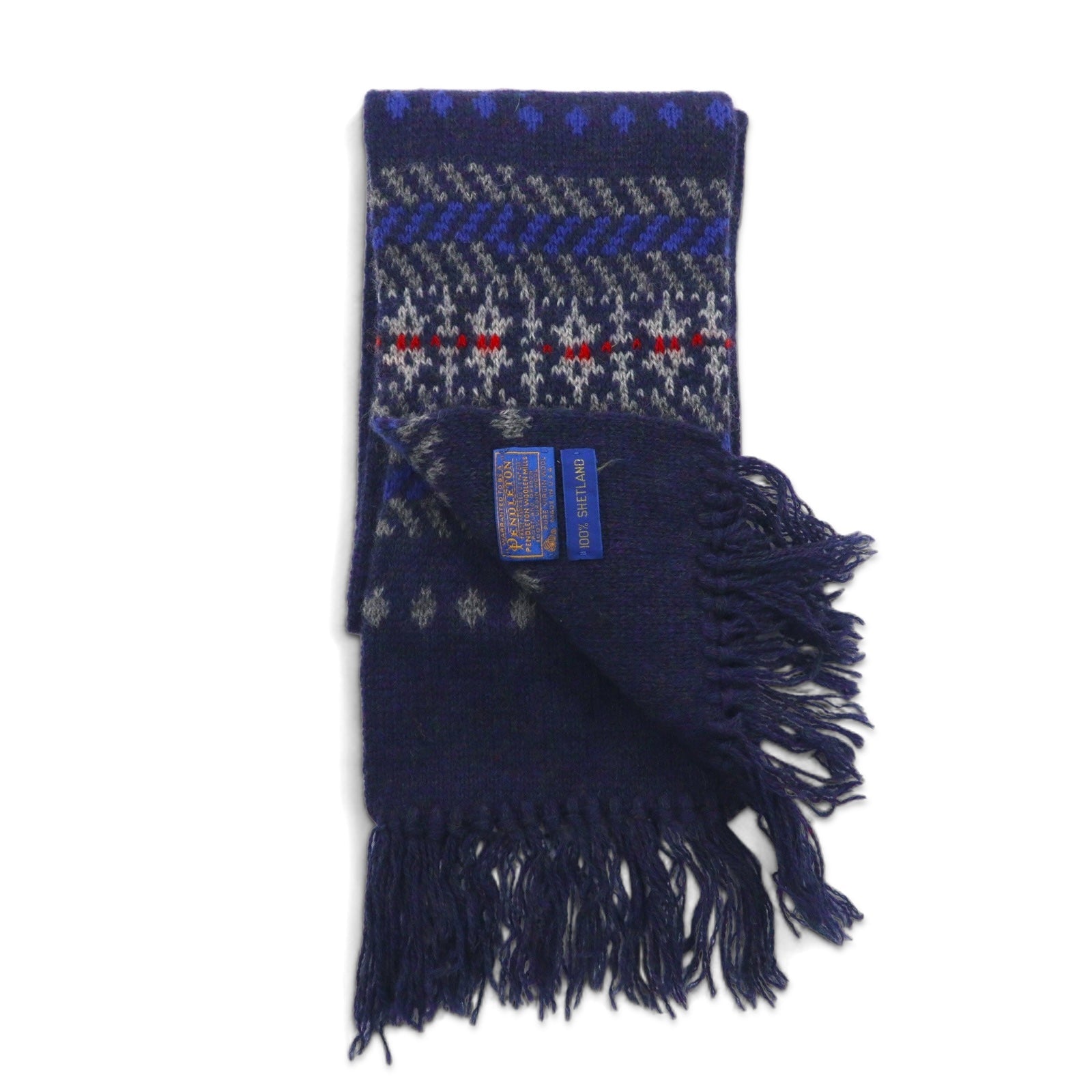 PENDLETON Sciarpa in lana vergine nordica, prodotta negli Stati Uniti, blu navy PURE VIRGIN WOOL SHETLAND