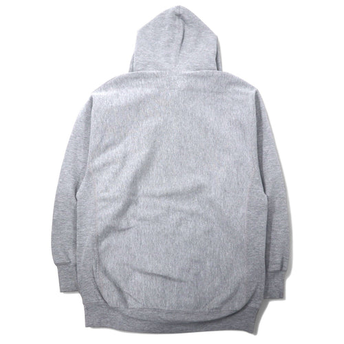 Anni '90 STEVE AND BARRY'S felpa con cappuccio pullover Reverse Weave L grigia cotone college SMARTASS stampa ad arco 3 livelli taglia grande