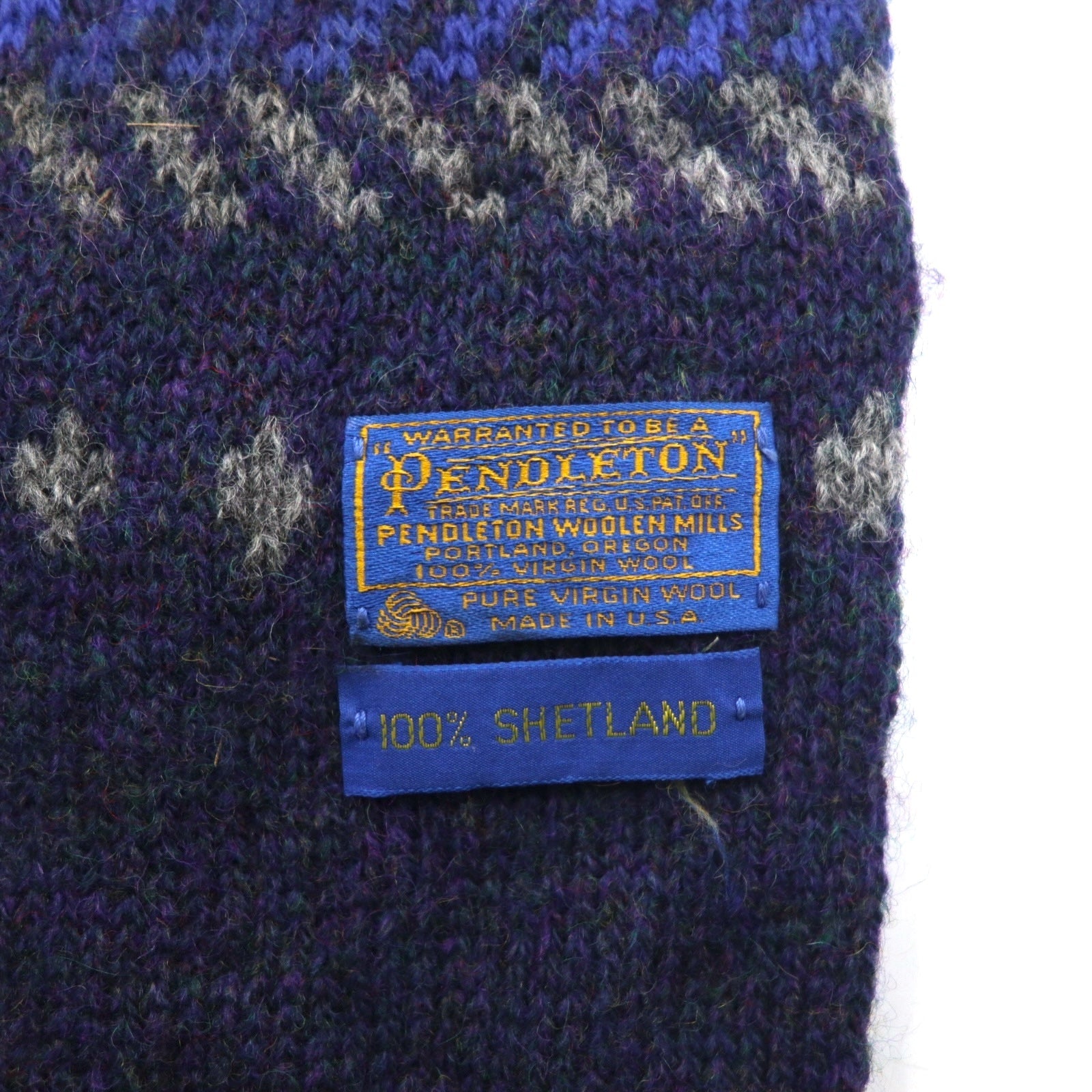 PENDLETON Sciarpa in lana vergine nordica, prodotta negli Stati Uniti, blu navy PURE VIRGIN WOOL SHETLAND