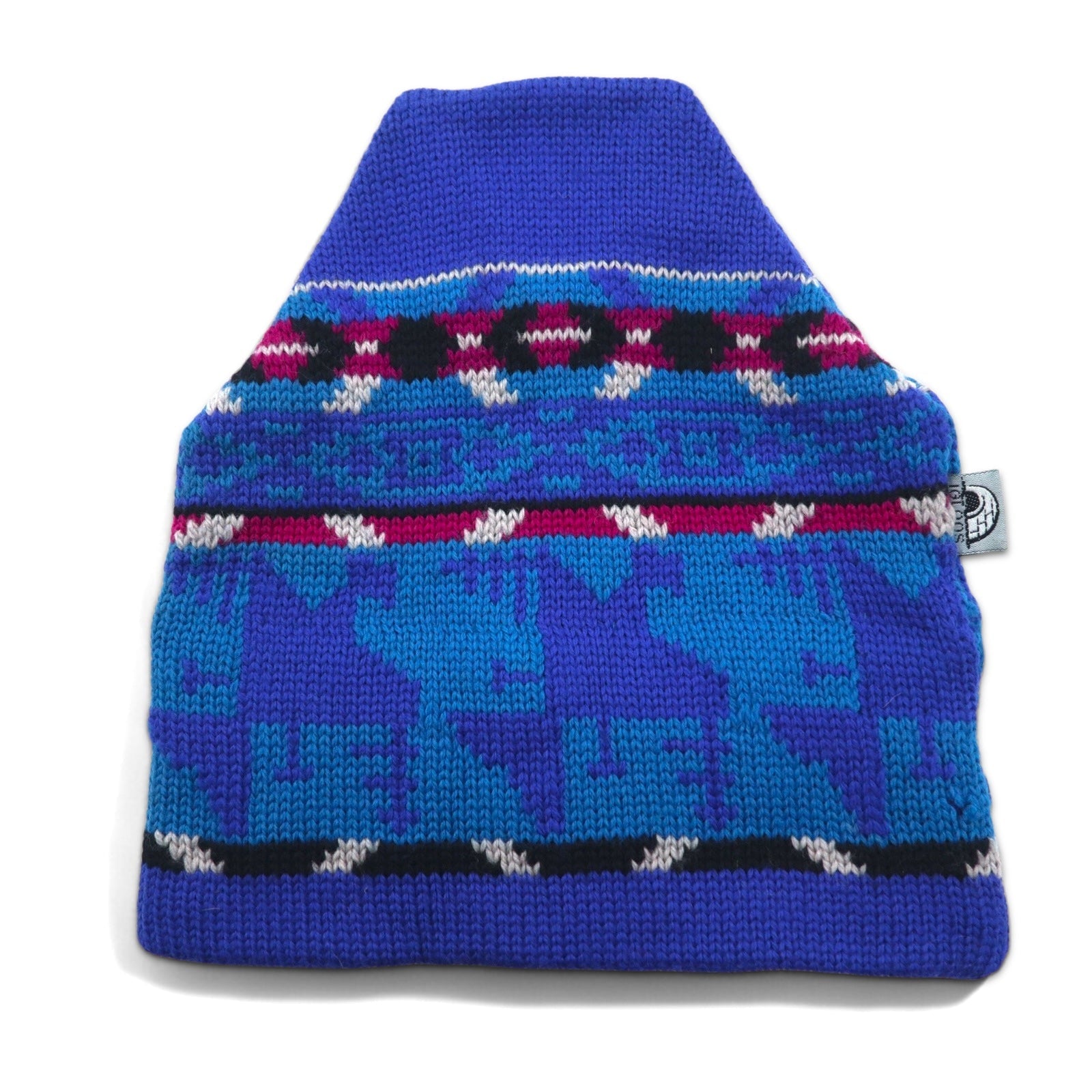 Anni '90, USA, IGLOOS, berretto in maglia con motivo nordico, beanie, blu, lana