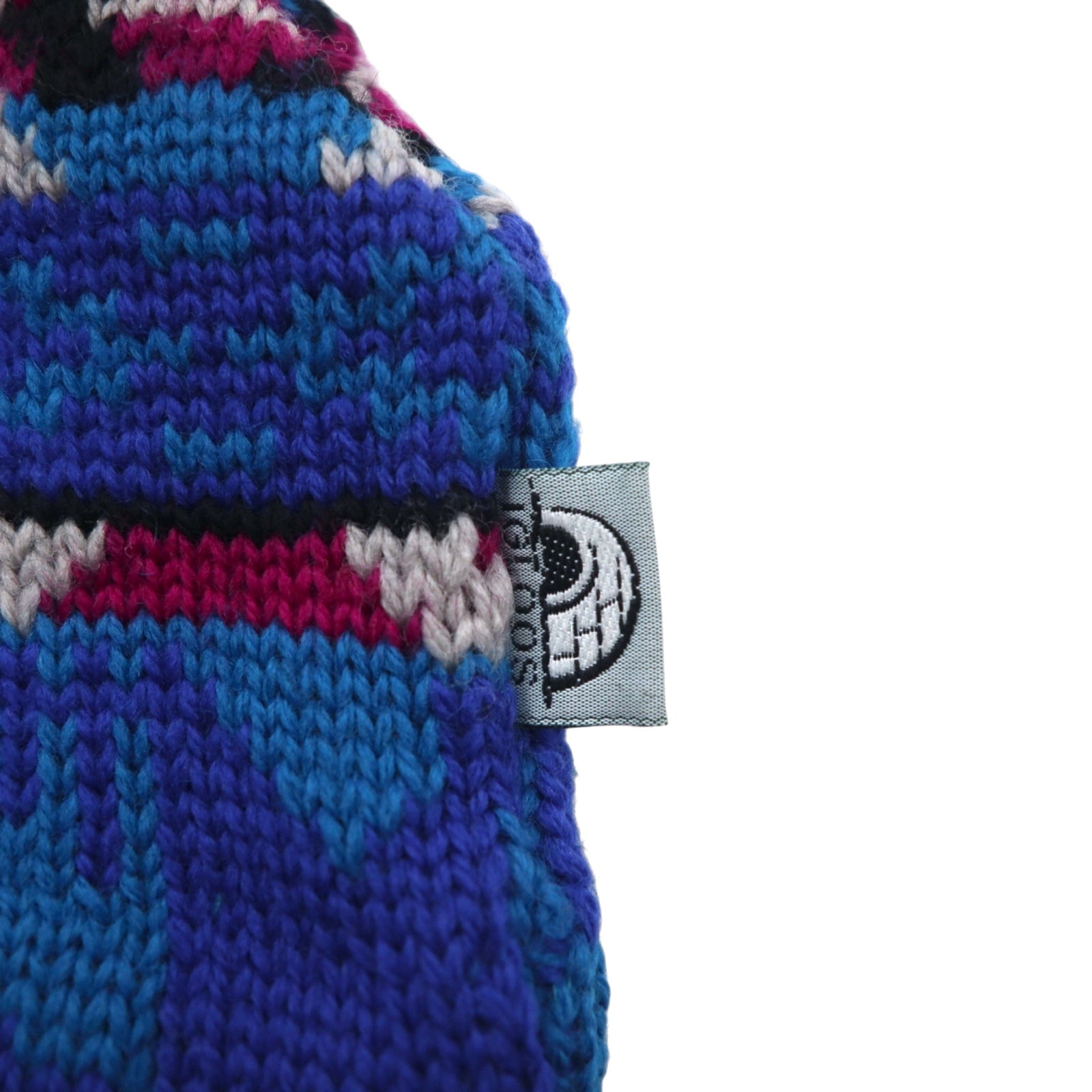Anni '90, USA, IGLOOS, berretto in maglia con motivo nordico, beanie, blu, lana