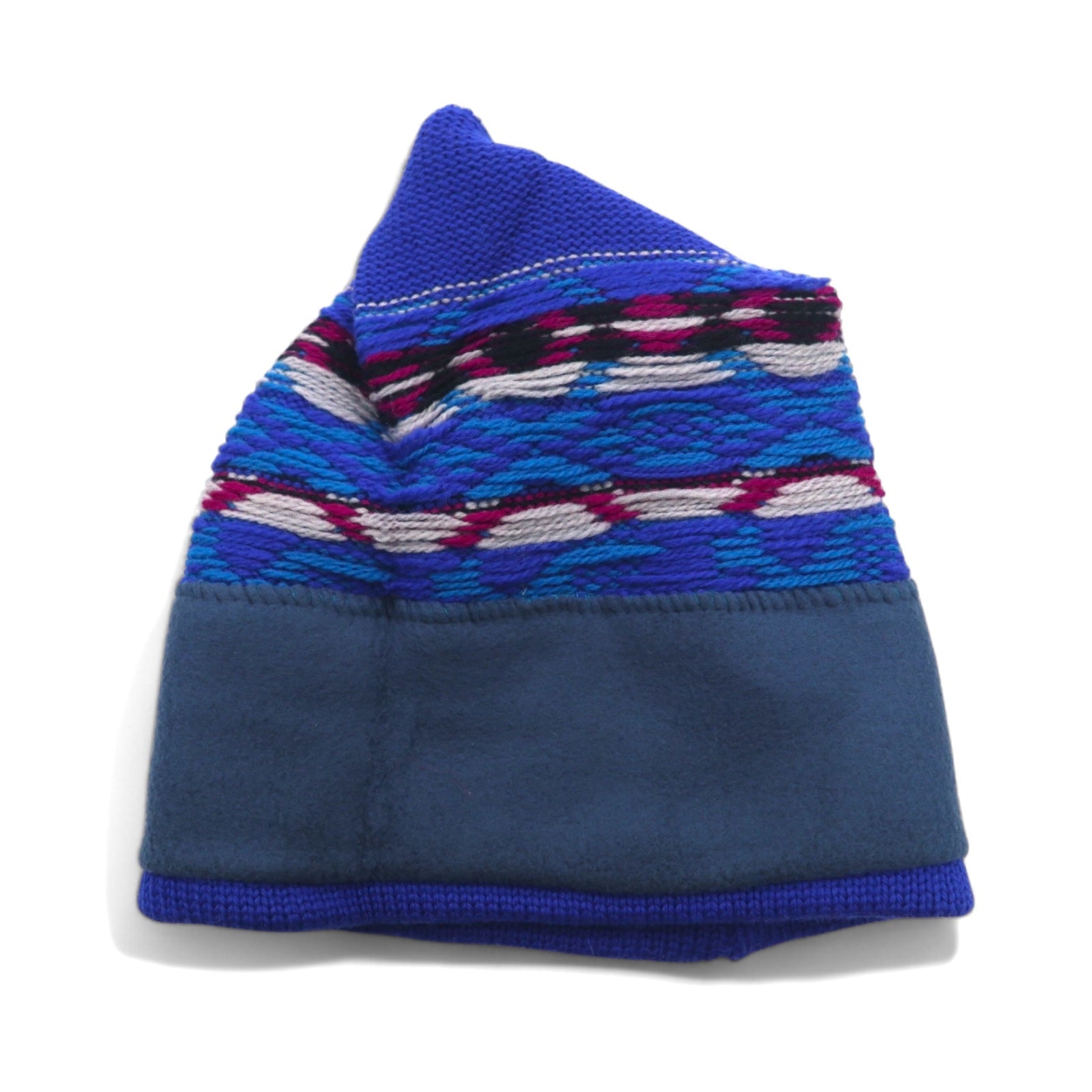Anni '90, USA, IGLOOS, berretto in maglia con motivo nordico, beanie, blu, lana