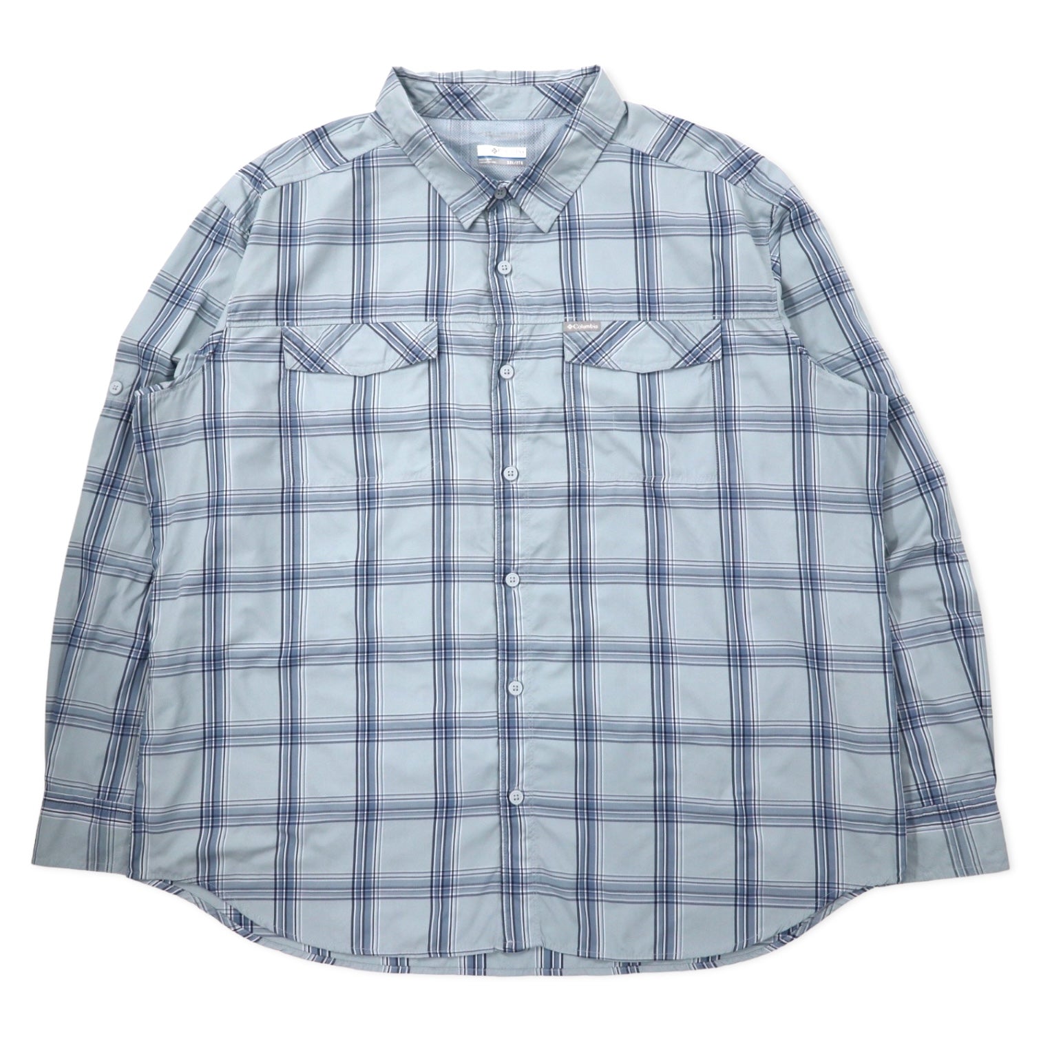 Columbia Omni-Shade Camicia a maniche lunghe 2XL Blu a quadri Nylon Taglia grande da uomo Kestrel Trail II Long Sleeve Shirt XM0787