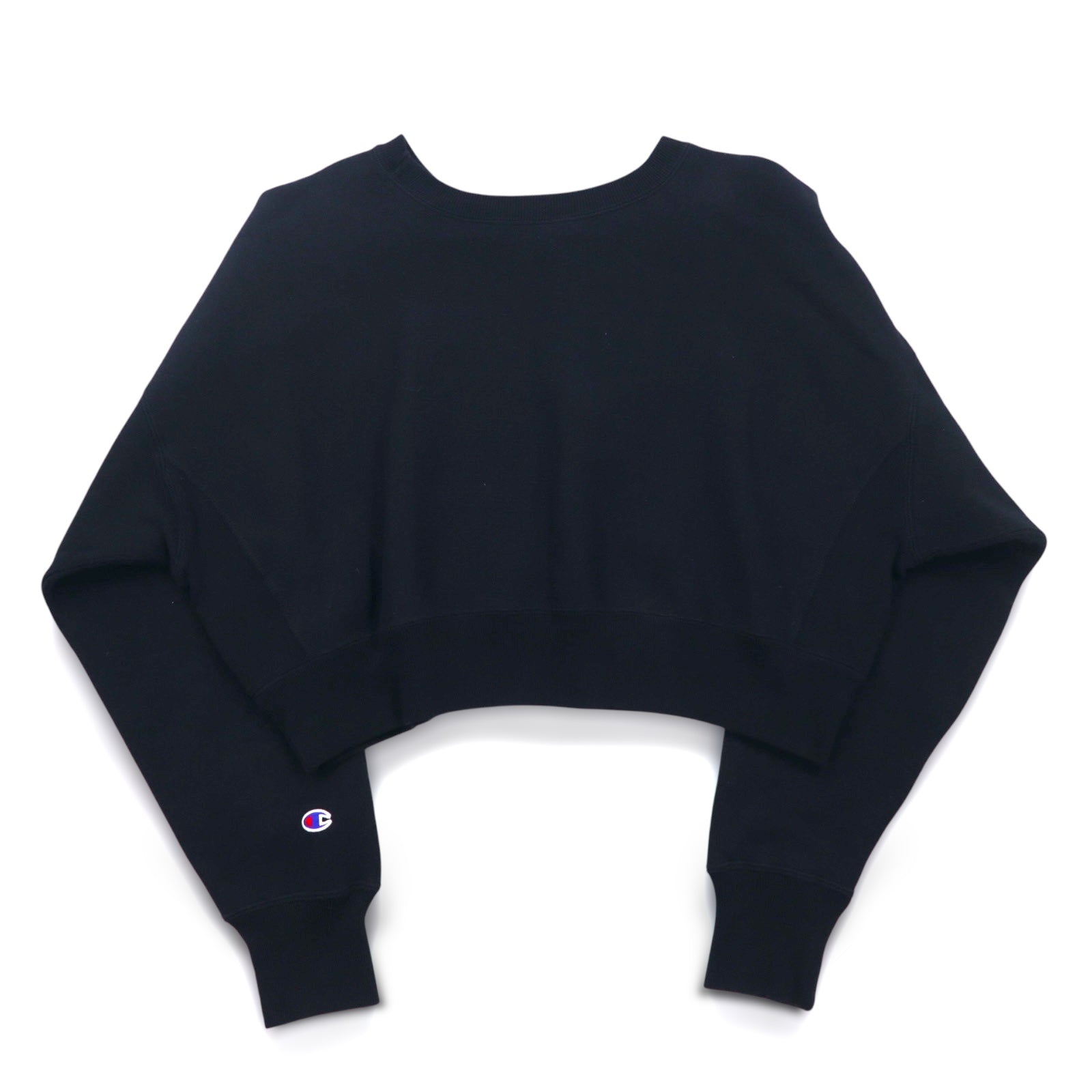 Champion Cropped Reverse Weave REVERSE WEAVE Felpa M Nera con logo script ricamato COMPACT VOLUME TOP CWSL009
