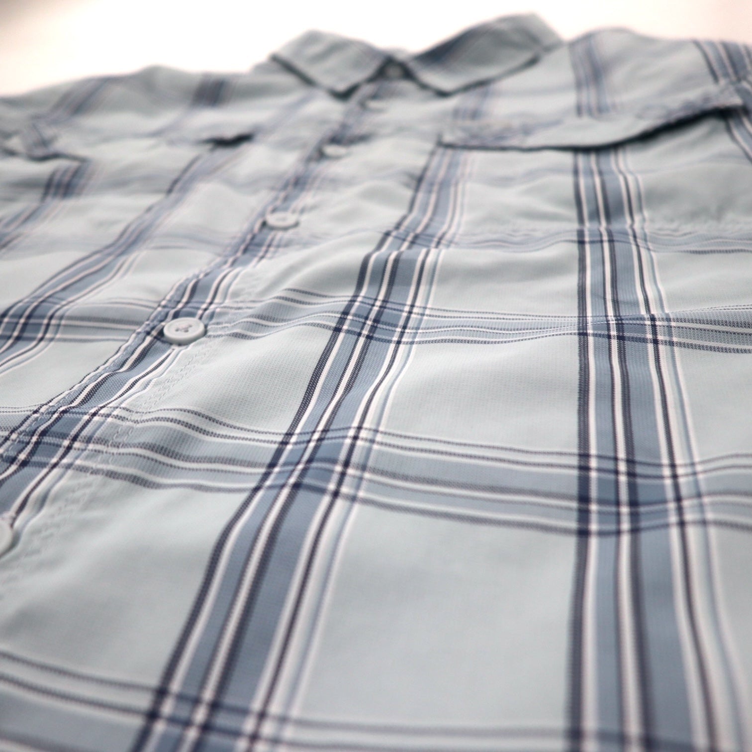 Columbia Omni-Shade Camicia a maniche lunghe 2XL Blu a quadri Nylon Taglia grande da uomo Kestrel Trail II Long Sleeve Shirt XM0787