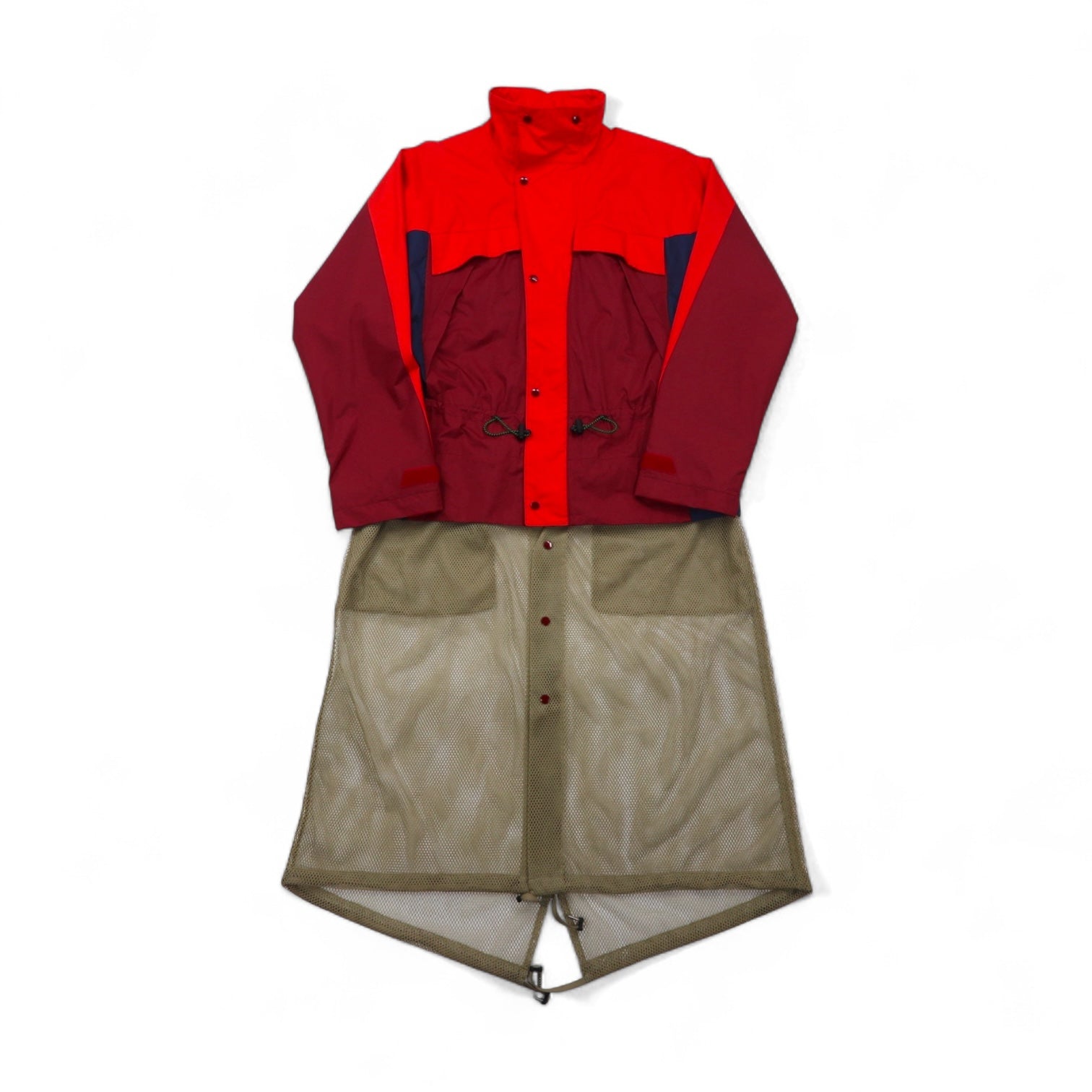 TOGA VIRILIS Giacca nylon gear docking M rosso mesh a strati TV91-FA324 Made in Japan
