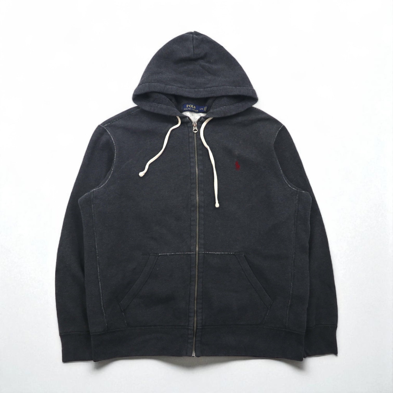 Polo Ralph Lauren リバースウィーブ ジップパーカー L チャコール グレー スモールポニー刺繡