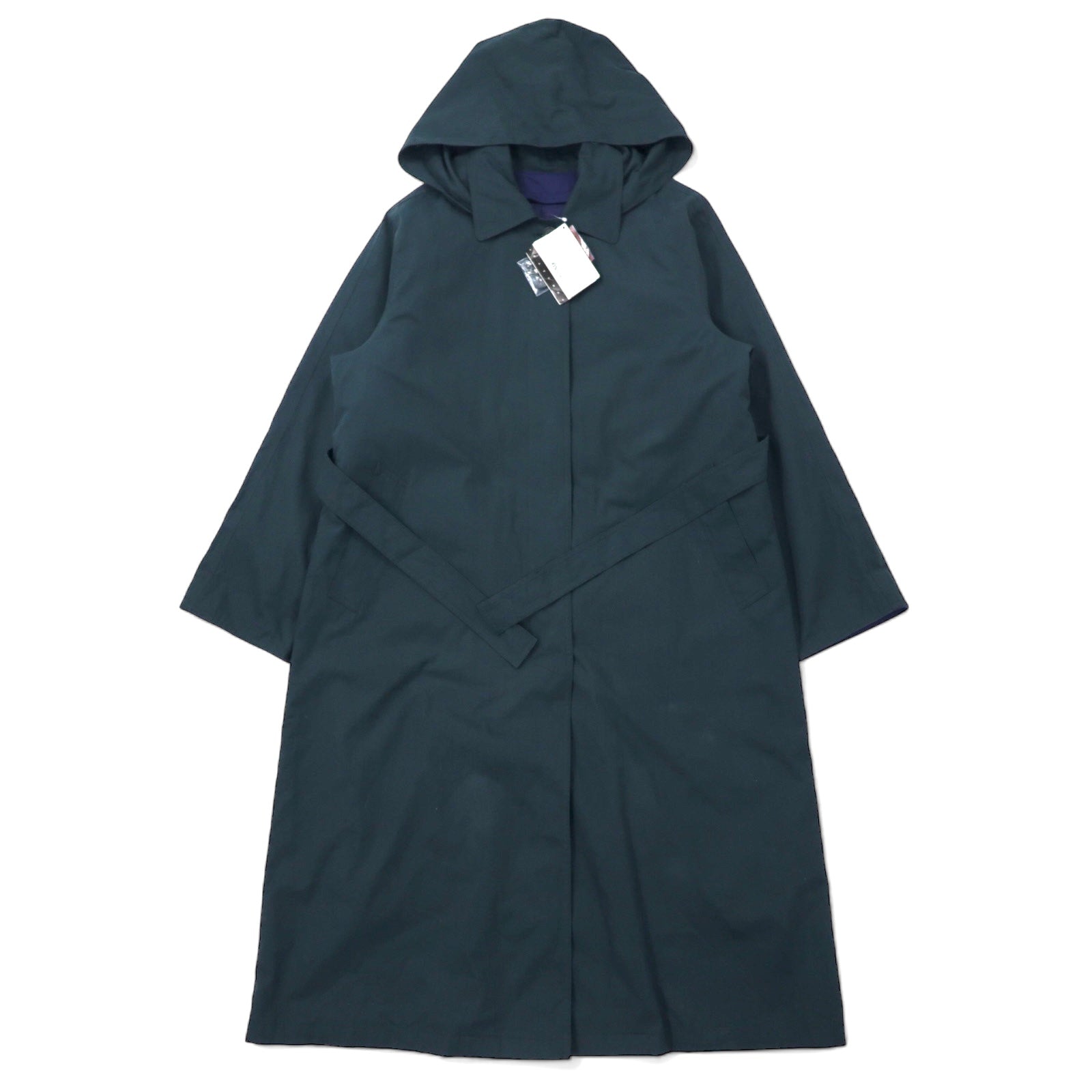LONDON FOG Trench Coat LIMITED EDITION 6PET verde cotone poliestere cappuccio staccabile fodera staccabile Nuovo