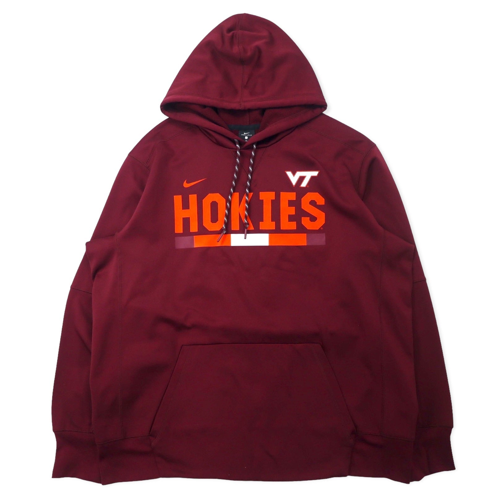Felpa con cappuccio pullover NIKE Dri-FIT, taglia XL, bordeaux, poliestere, VT Football HOKIES