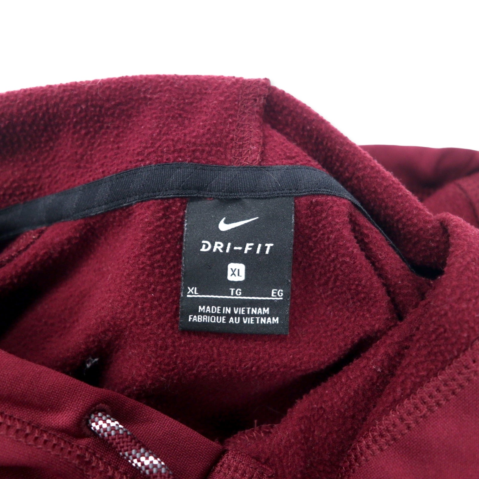 Felpa con cappuccio pullover NIKE Dri-FIT, taglia XL, bordeaux, poliestere, VT Football HOKIES