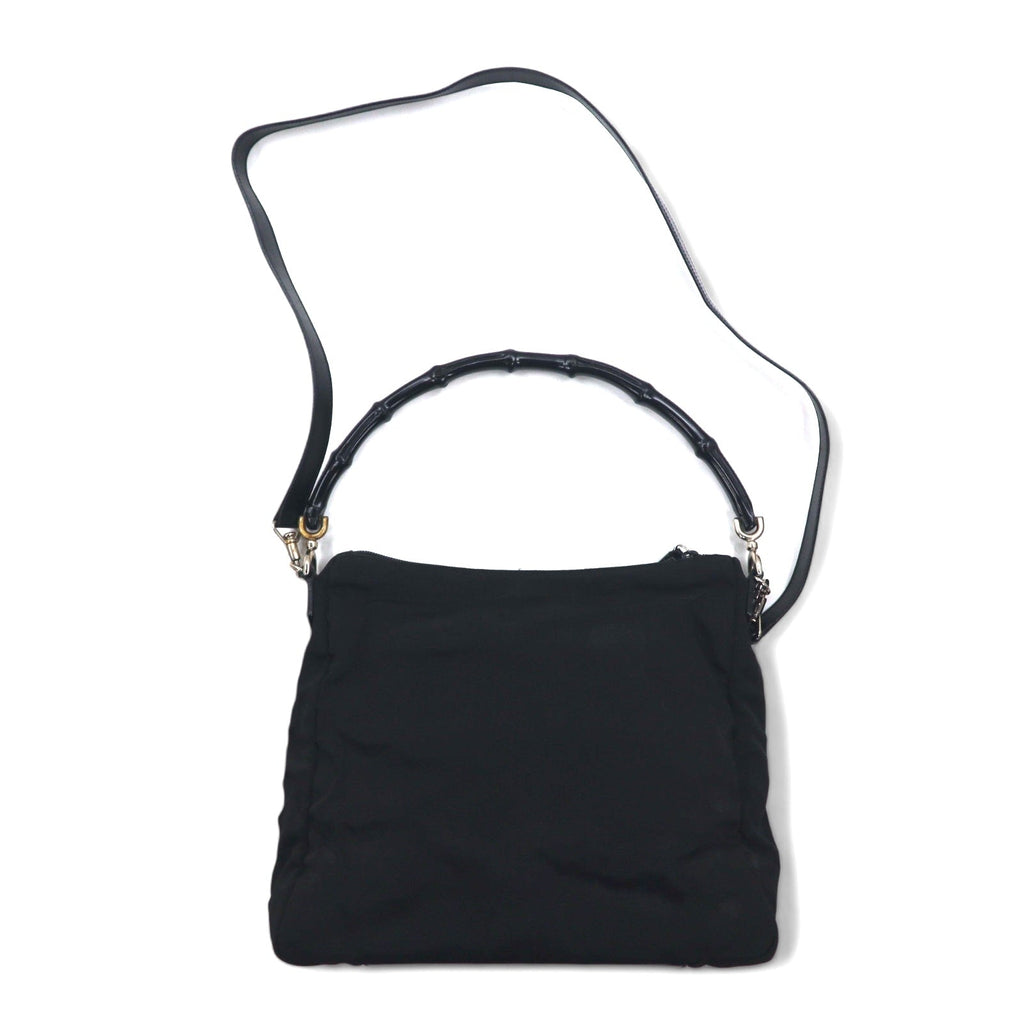 GUCCI Borsa a mano/spalla 2WAY in bambù, nylon nero, Made in Italy 000・0509 002058