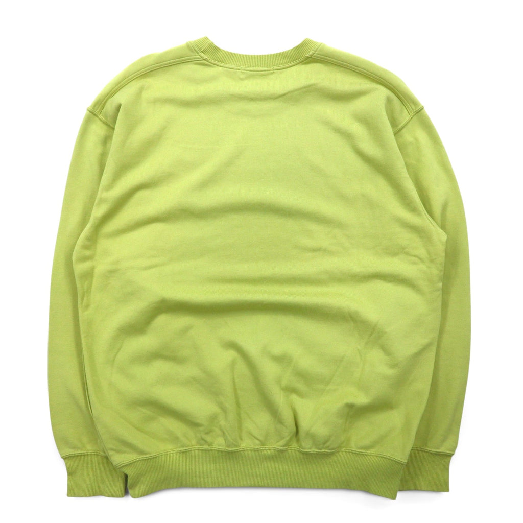 YVES SAINT LAURENT Felpa vintage con logo YSL, taglia M, colore verde, tasche laterali, Made in Japan