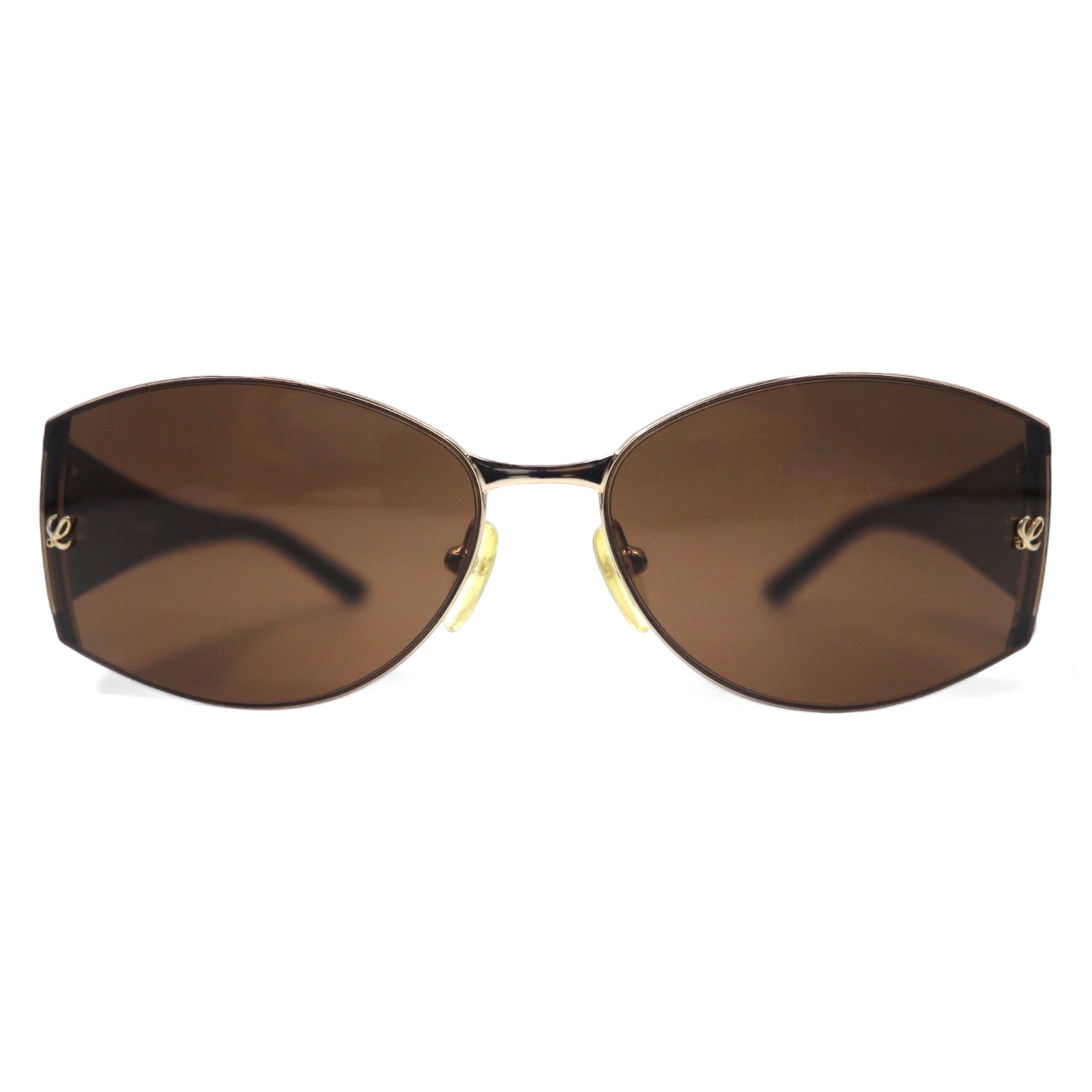 LOEWE Occhiali da sole rettangolari marroni fantasia pitone SLW165, made in Italy