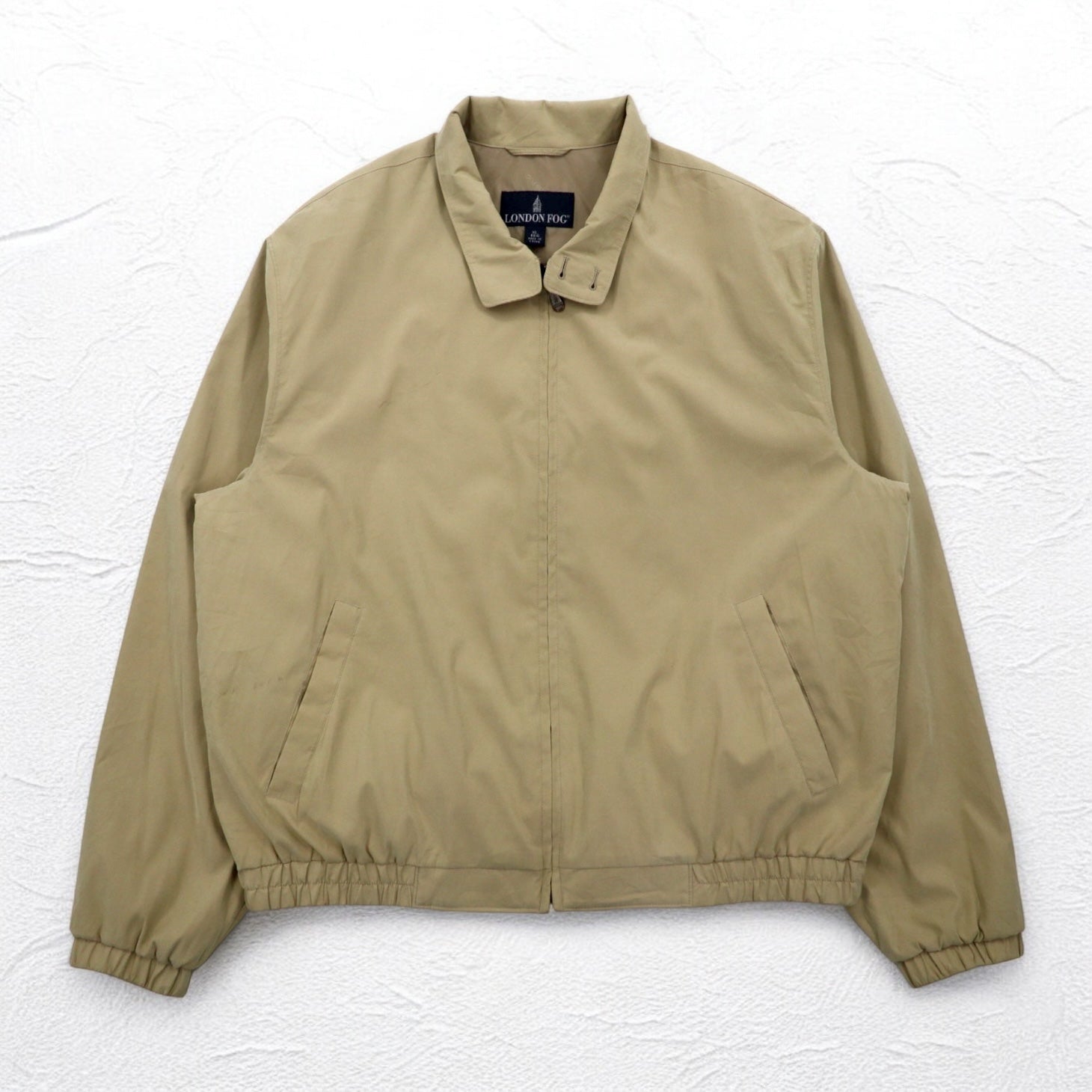 LONDON FOG Giacca Harrington in pelle di pesca XL beige idrorepellente