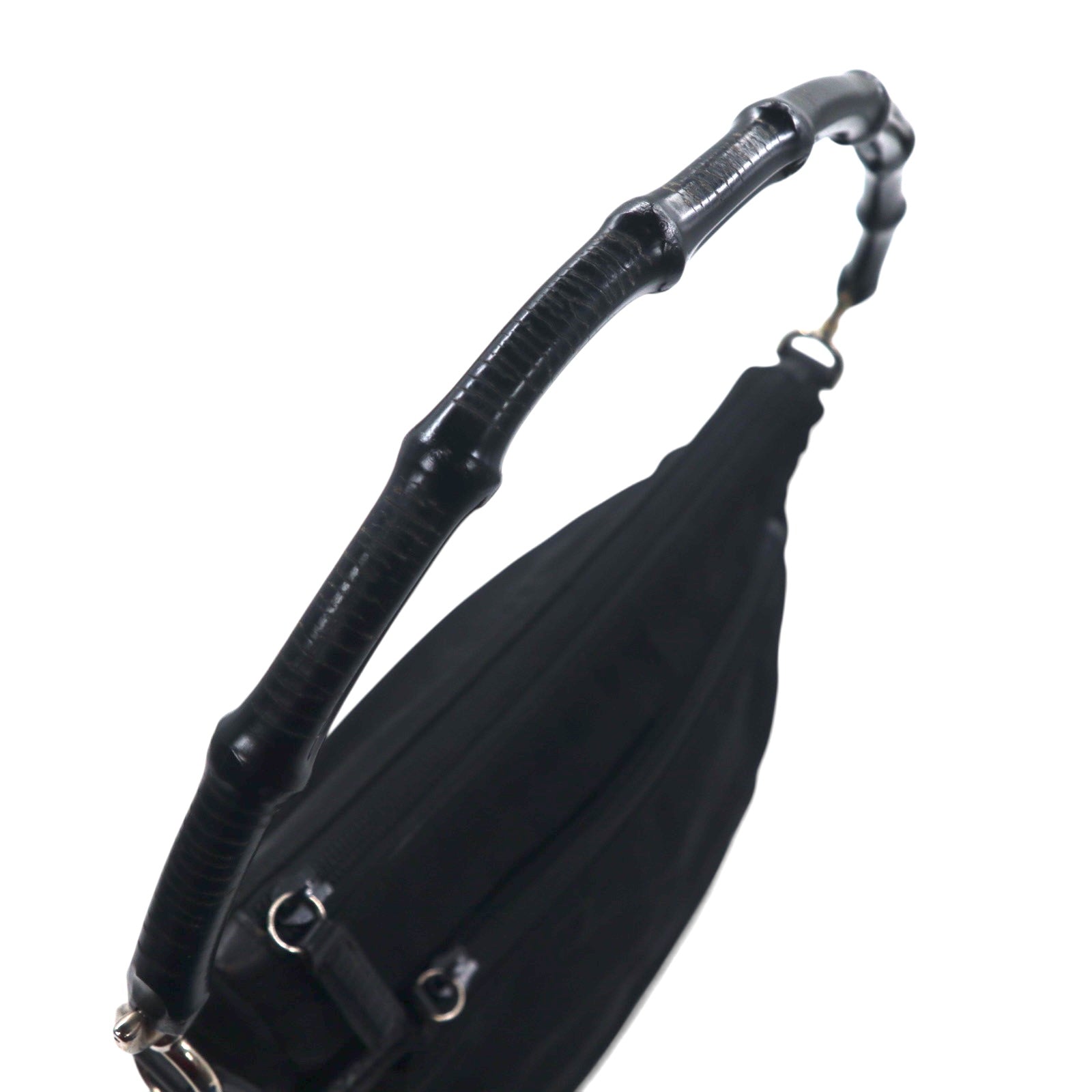 GUCCI Borsa a mano/spalla 2WAY in bambù, nylon nero, Made in Italy 000・0509 002058