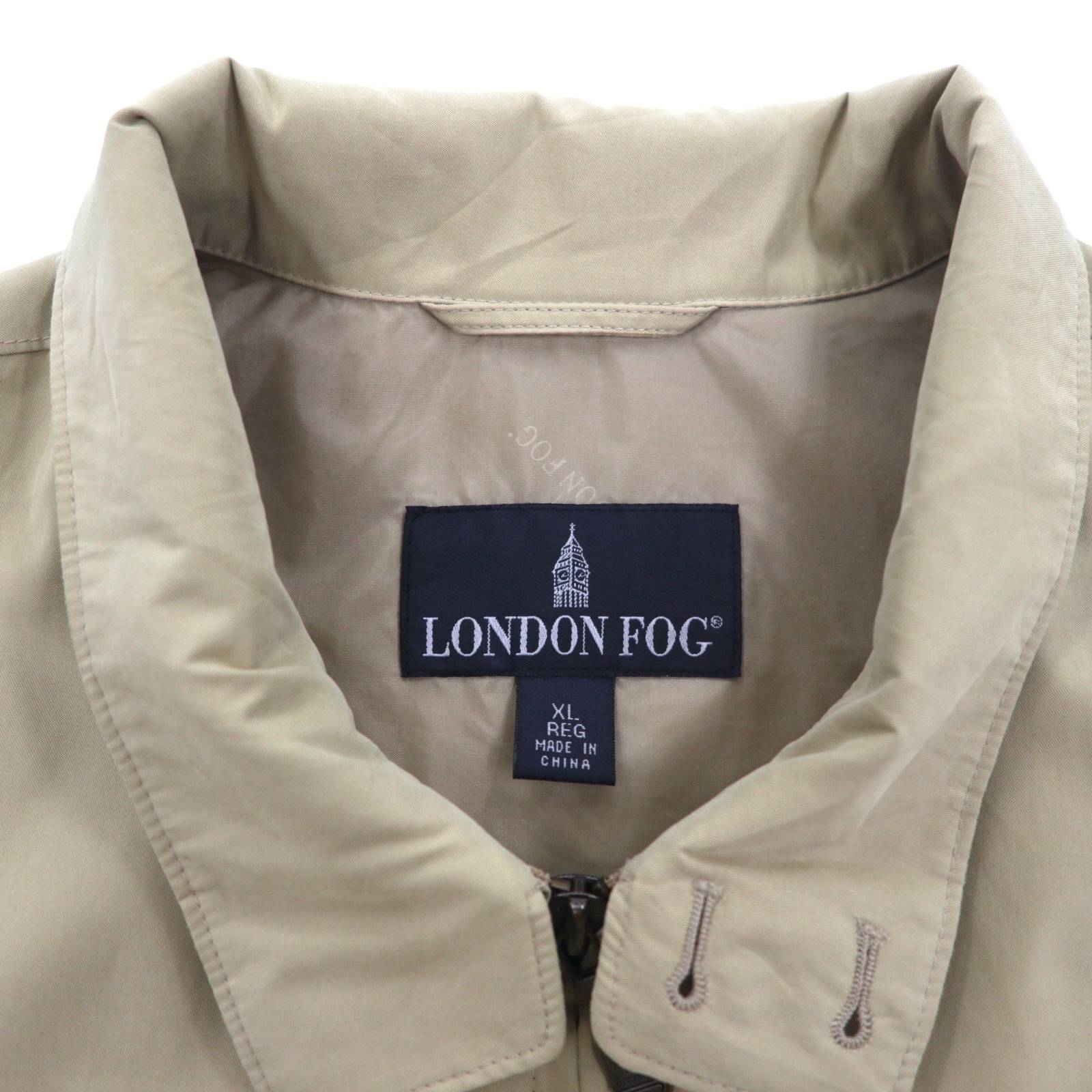 LONDON FOG Giacca Harrington in pelle di pesca XL beige idrorepellente