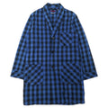 BLUE BLUE Cappotto da camera, chesterfield, soprabito, 2, blu, a quadri, cotone, tinto indaco, made in Japan