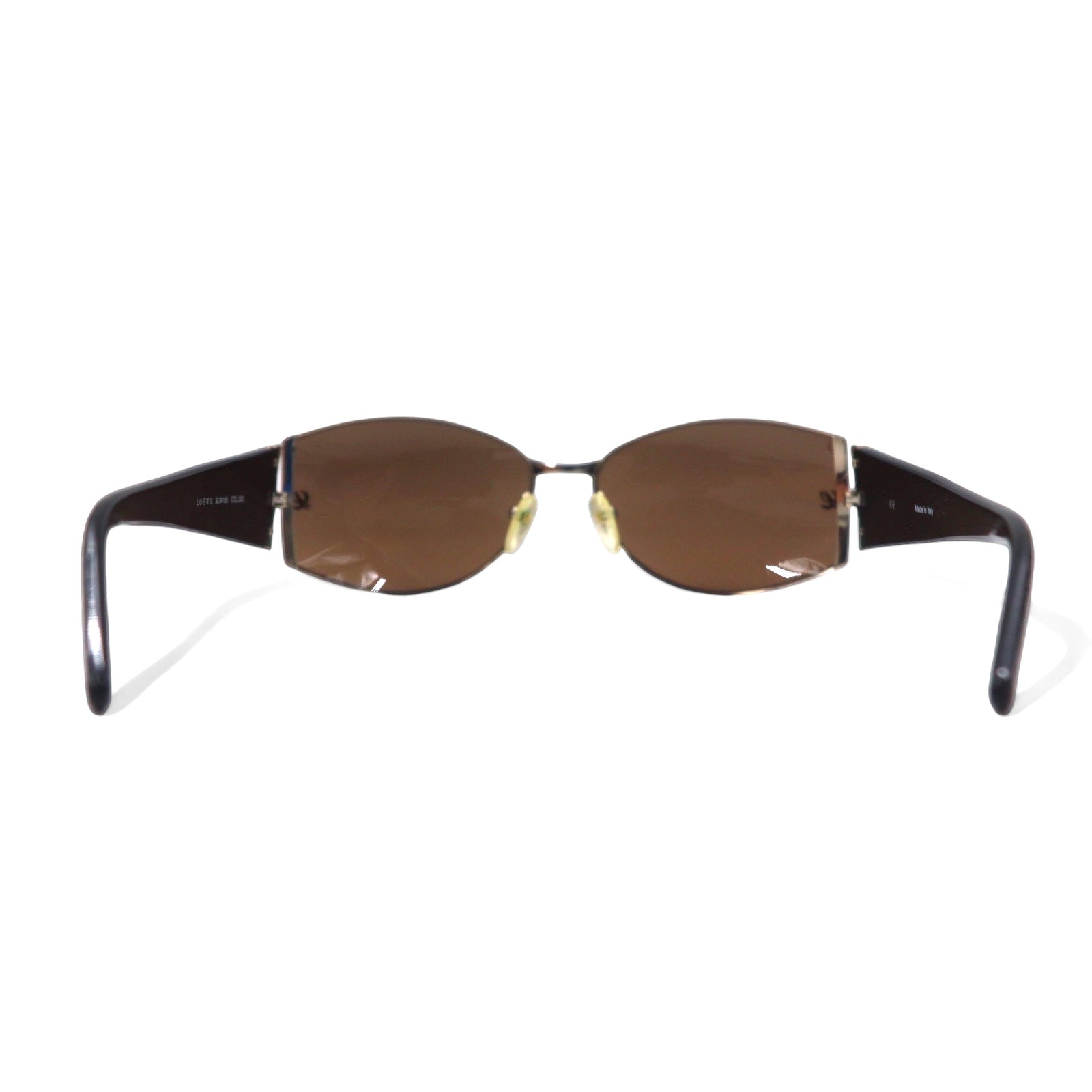 LOEWE Occhiali da sole rettangolari marroni fantasia pitone SLW165, made in Italy