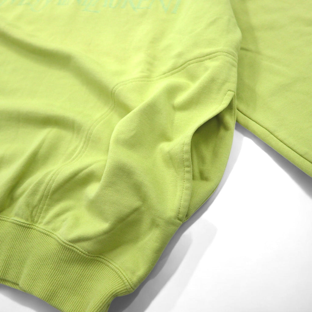 YVES SAINT LAURENT Felpa vintage con logo YSL, taglia M, colore verde, tasche laterali, Made in Japan