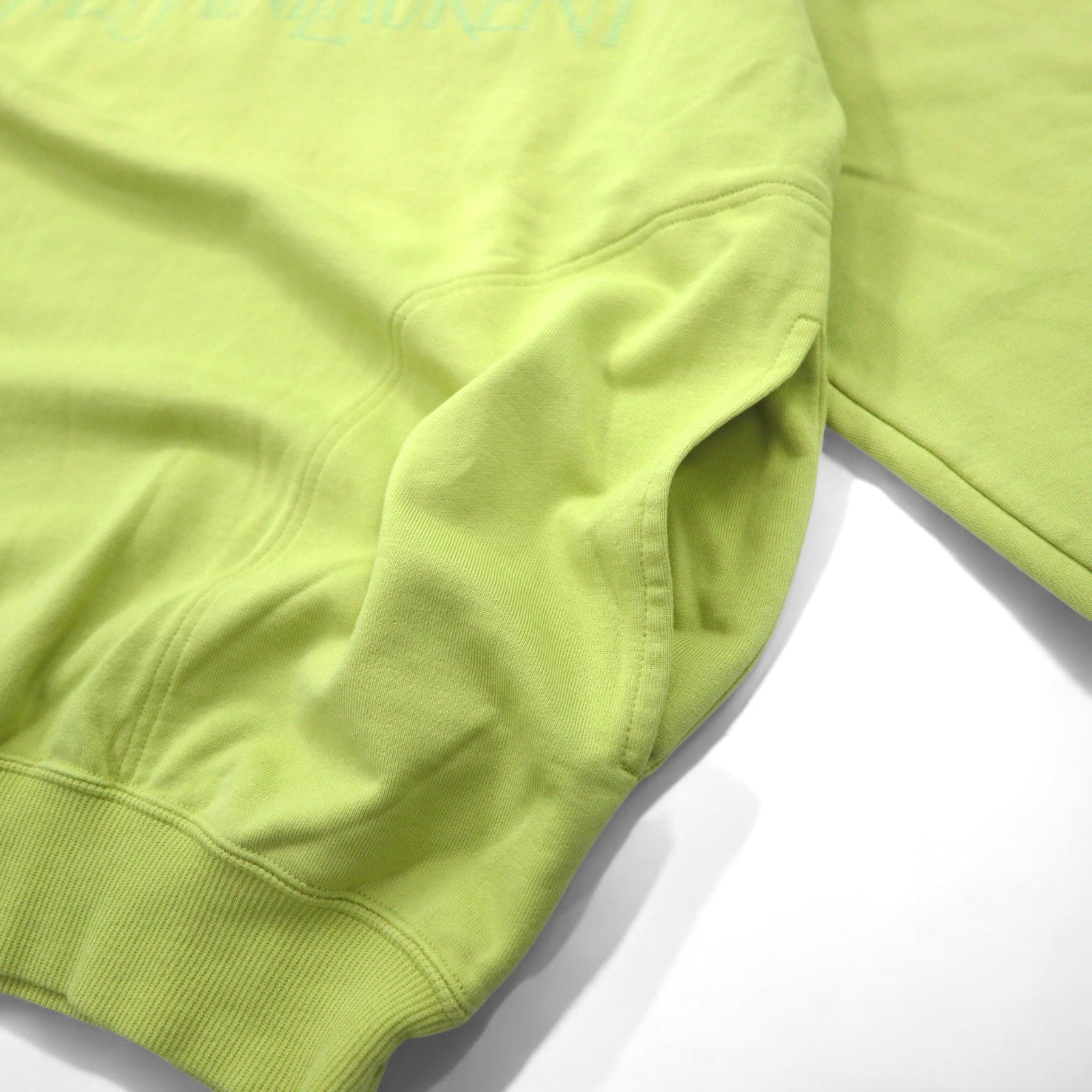 YVES SAINT LAURENT Felpa vintage con logo YSL, taglia M, colore verde, tasche laterali, Made in Japan