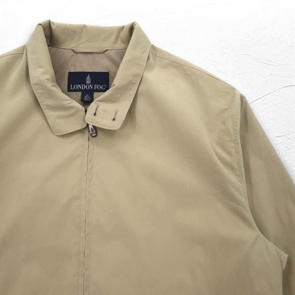 LONDON FOG Giacca Harrington in pelle di pesca XL beige idrorepellente