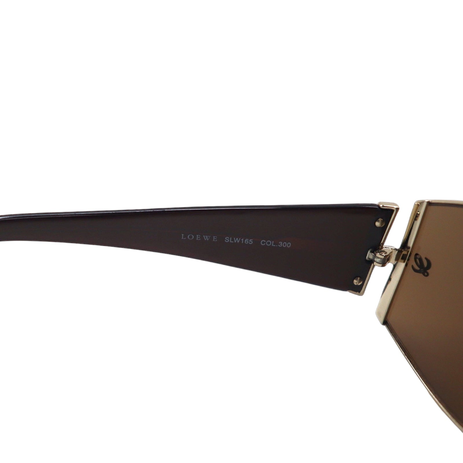 LOEWE Occhiali da sole rettangolari marroni fantasia pitone SLW165, made in Italy