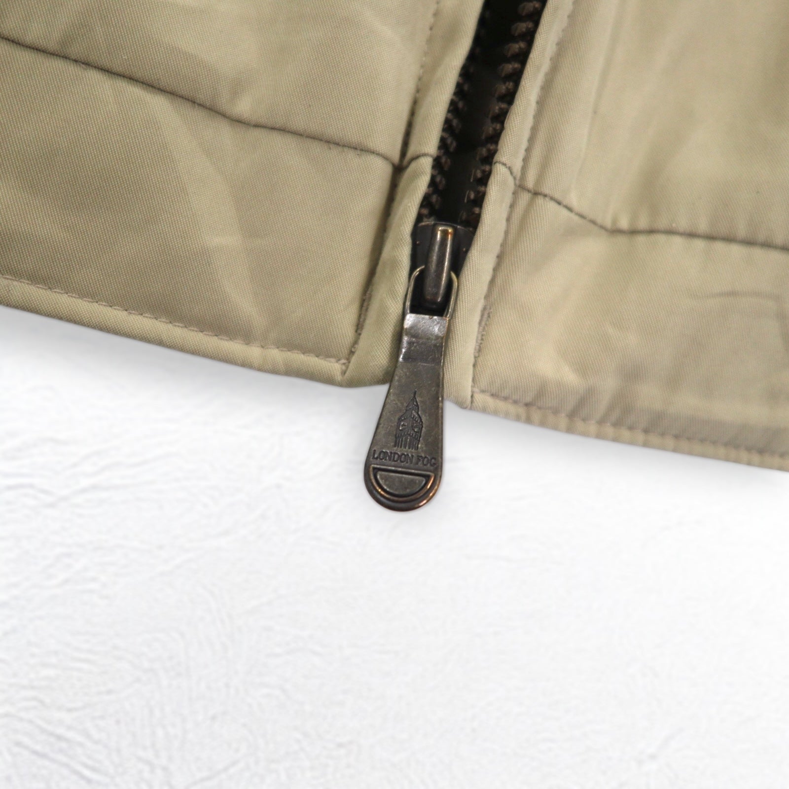 LONDON FOG Giacca Harrington in pelle di pesca XL beige idrorepellente