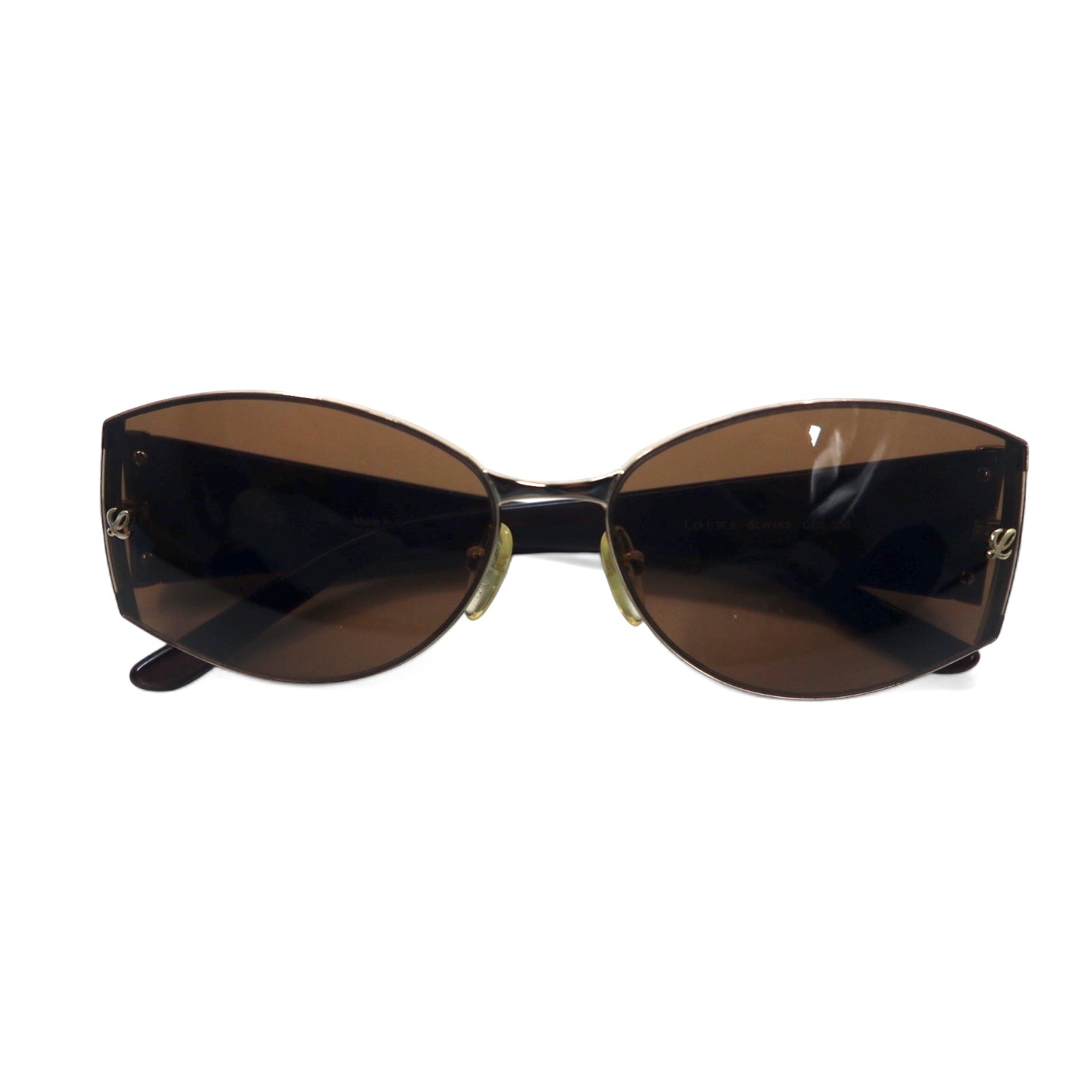 LOEWE Occhiali da sole rettangolari marroni fantasia pitone SLW165, made in Italy