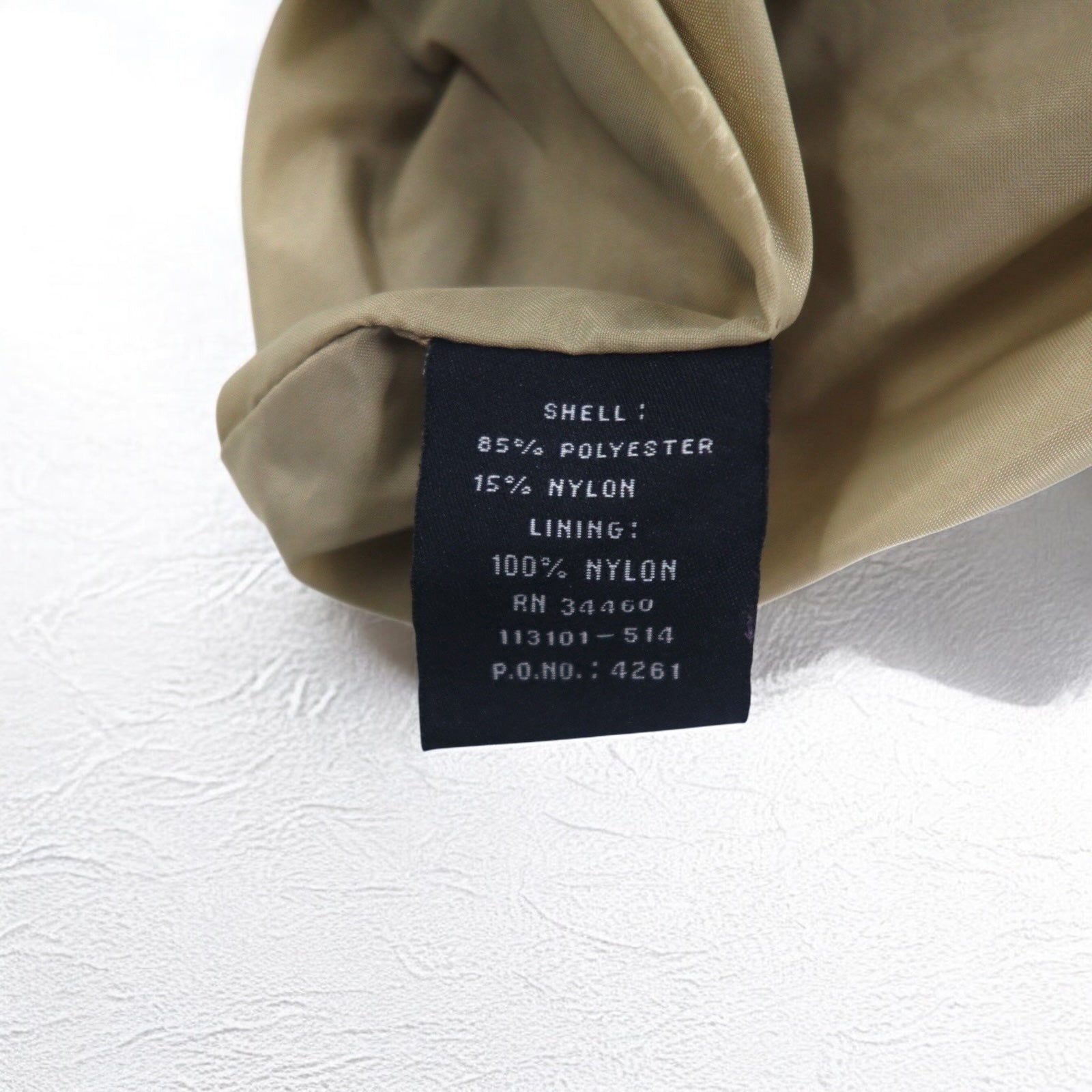 LONDON FOG Giacca Harrington in pelle di pesca XL beige idrorepellente