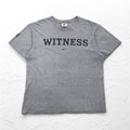 NIKE Anni 2000 etichetta TEAM T-shirt WITNESS L grigia cotone swoosh centrale Made in Mexico