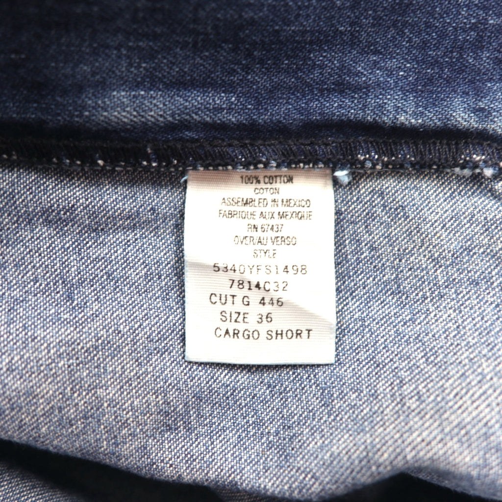 POLO JEANS CO. RALPH LAUREN 90年代 バギー ショート デニム カーゴパンツ ハーフパンツ XL インディゴ ブルー 膝下丈