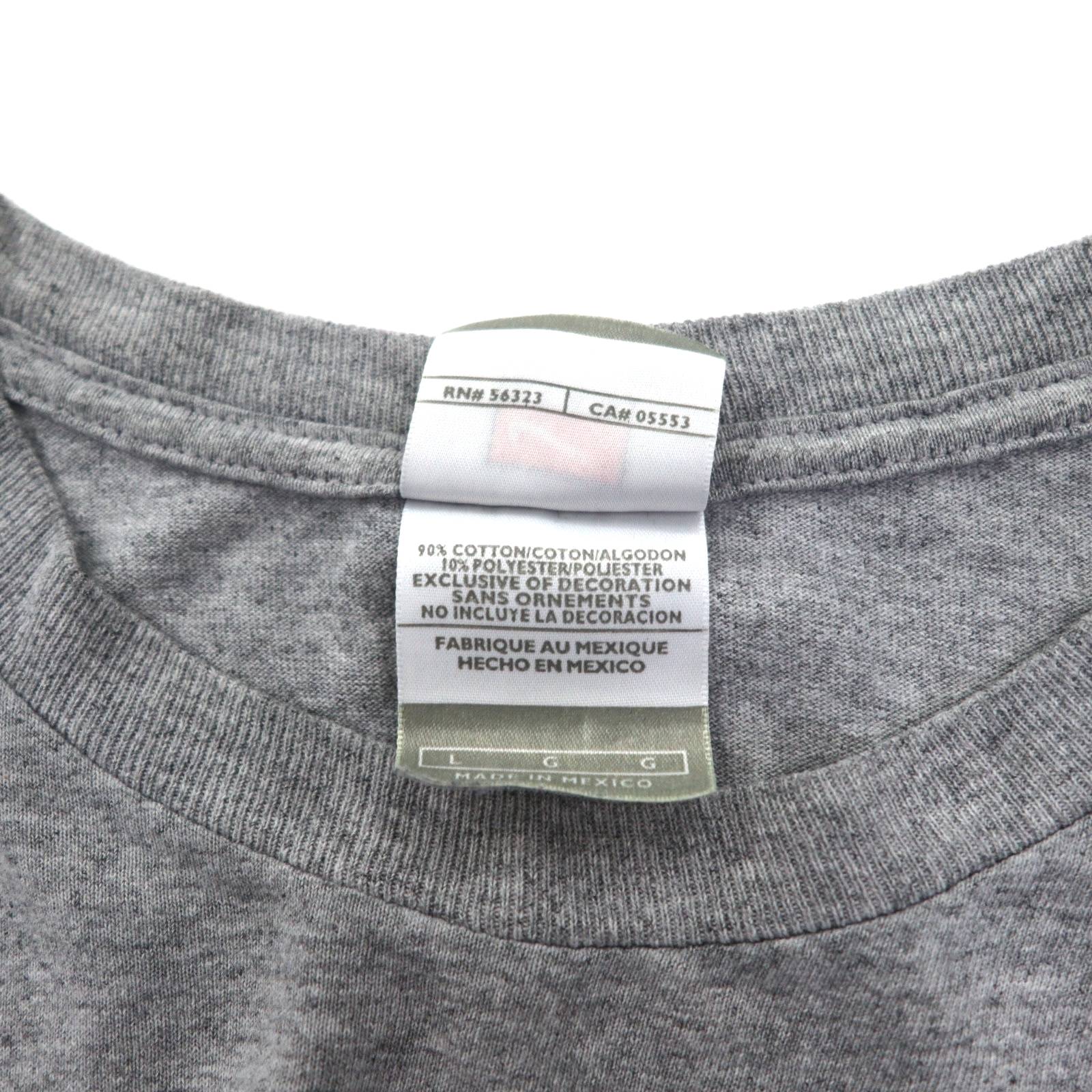 NIKE Anni 2000 etichetta TEAM T-shirt WITNESS L grigia cotone swoosh centrale Made in Mexico