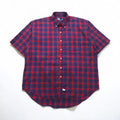 Polo by Ralph Lauren anni '90 camicia a maniche corte button-down taglia L quadri rossi e blu navy