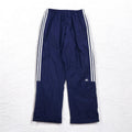 adidas Anni 2000 Pantaloni della tuta in tessuto a gamba larga Tuta sportiva 2XL Navy 3 strisce