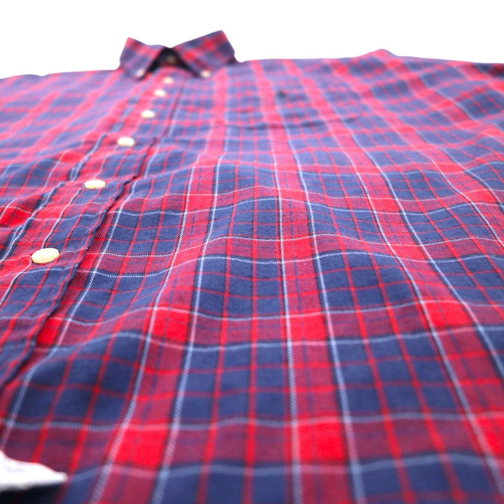 Polo by Ralph Lauren anni '90 camicia a maniche corte button-down taglia L quadri rossi e blu navy