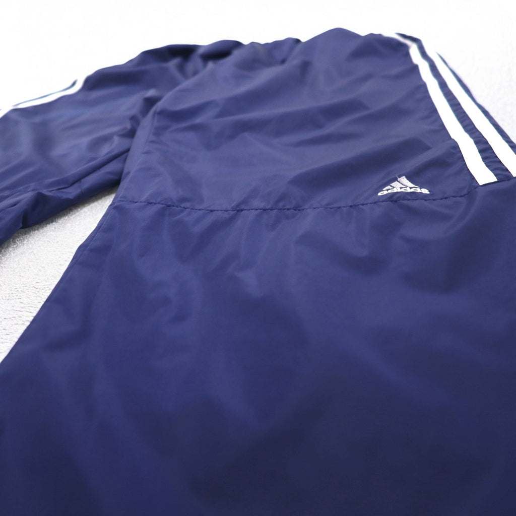 adidas Anni 2000 Pantaloni della tuta in tessuto a gamba larga Tuta sportiva 2XL Navy 3 strisce