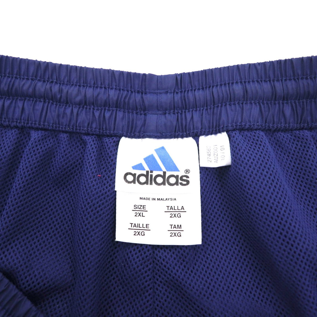 adidas Anni 2000 Pantaloni della tuta in tessuto a gamba larga Tuta sportiva 2XL Navy 3 strisce