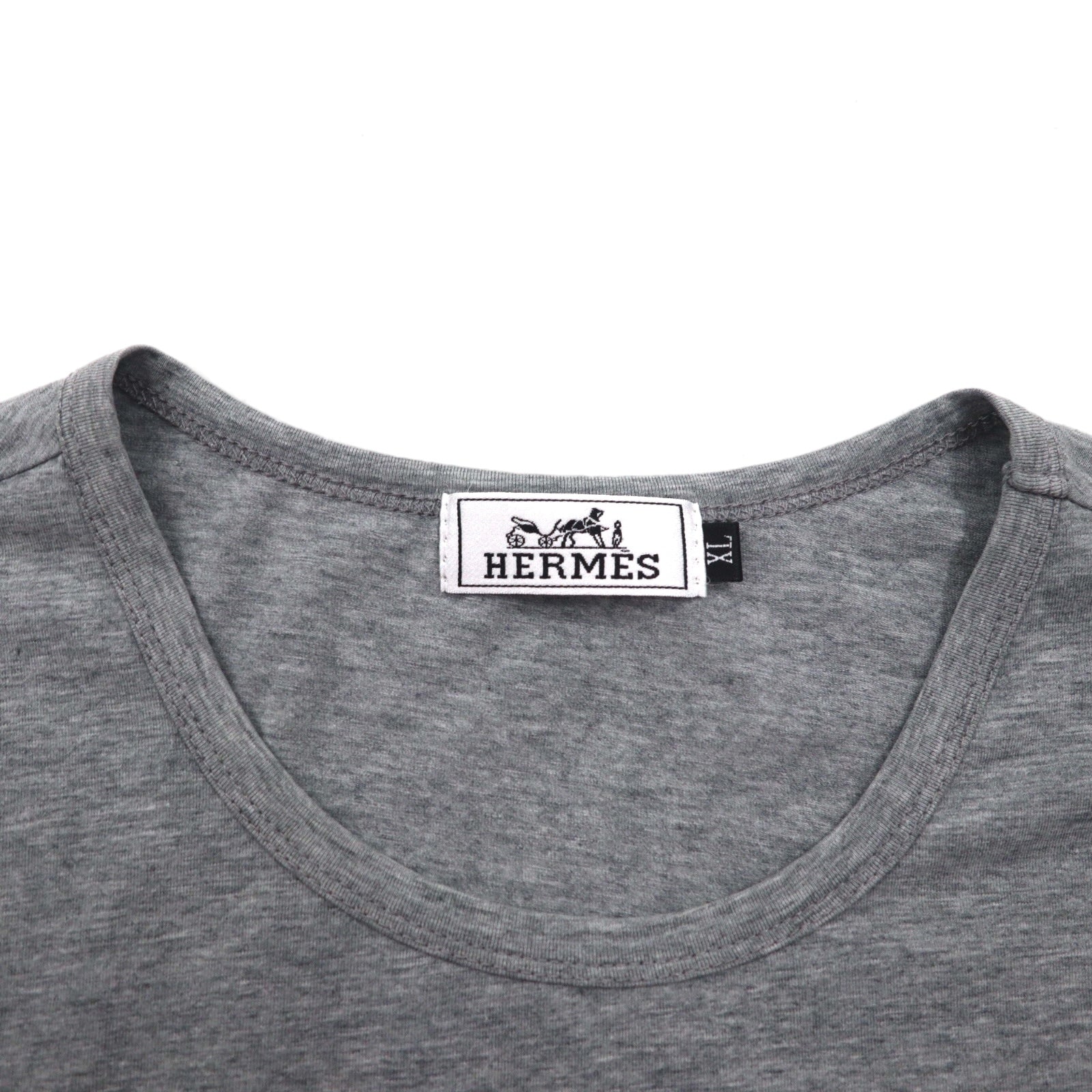 HERMES T-shirt con stampa fotografica, taglia XL, grigio, in cotone, made in Italy, ALINE