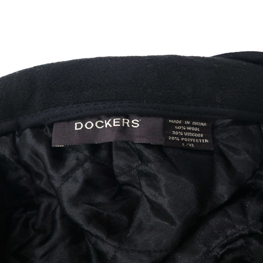 DOCKERS (Levi's) Berretto piatto con paraorecchie L/XL Nero Lana Paraorecchie