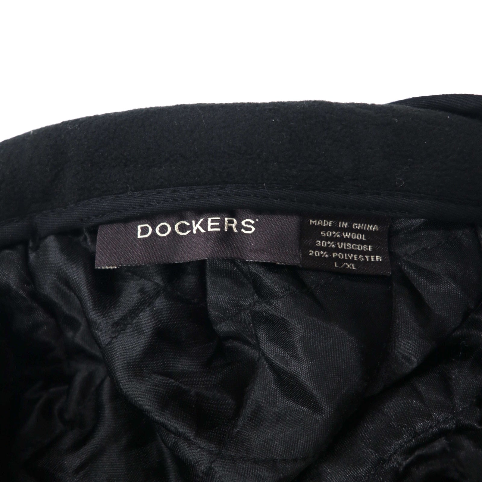 DOCKERS (Levi's) Berretto piatto con paraorecchie L/XL Nero Lana Paraorecchie