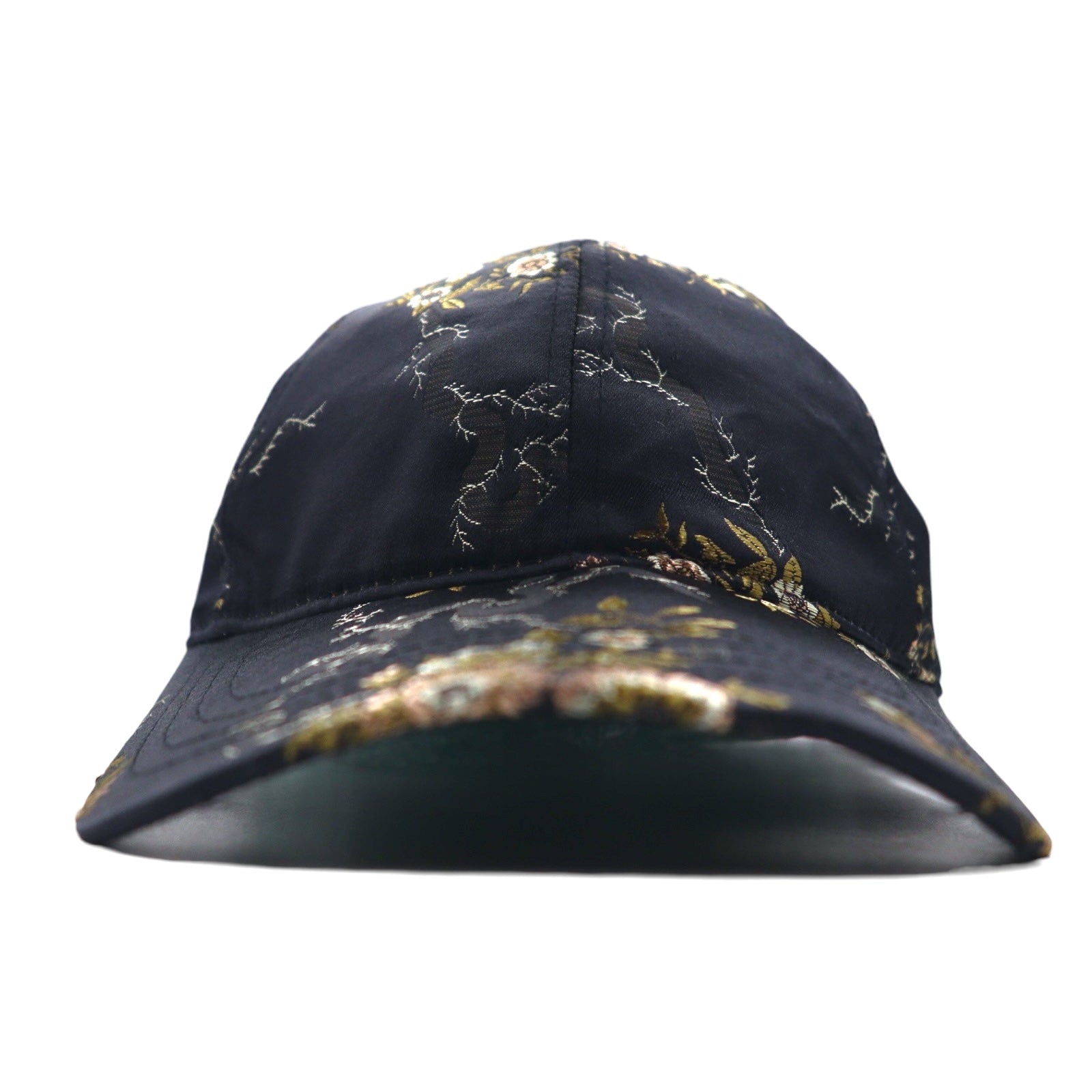 TIME AND TRU Berretto in satin ricamato souvenir ONE nero poliestere floreale