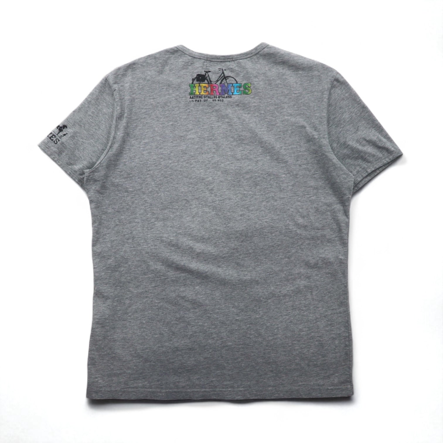HERMES イタリア製 フォトグラフィック プリント Tシャツ XL グレー コットン ALINE