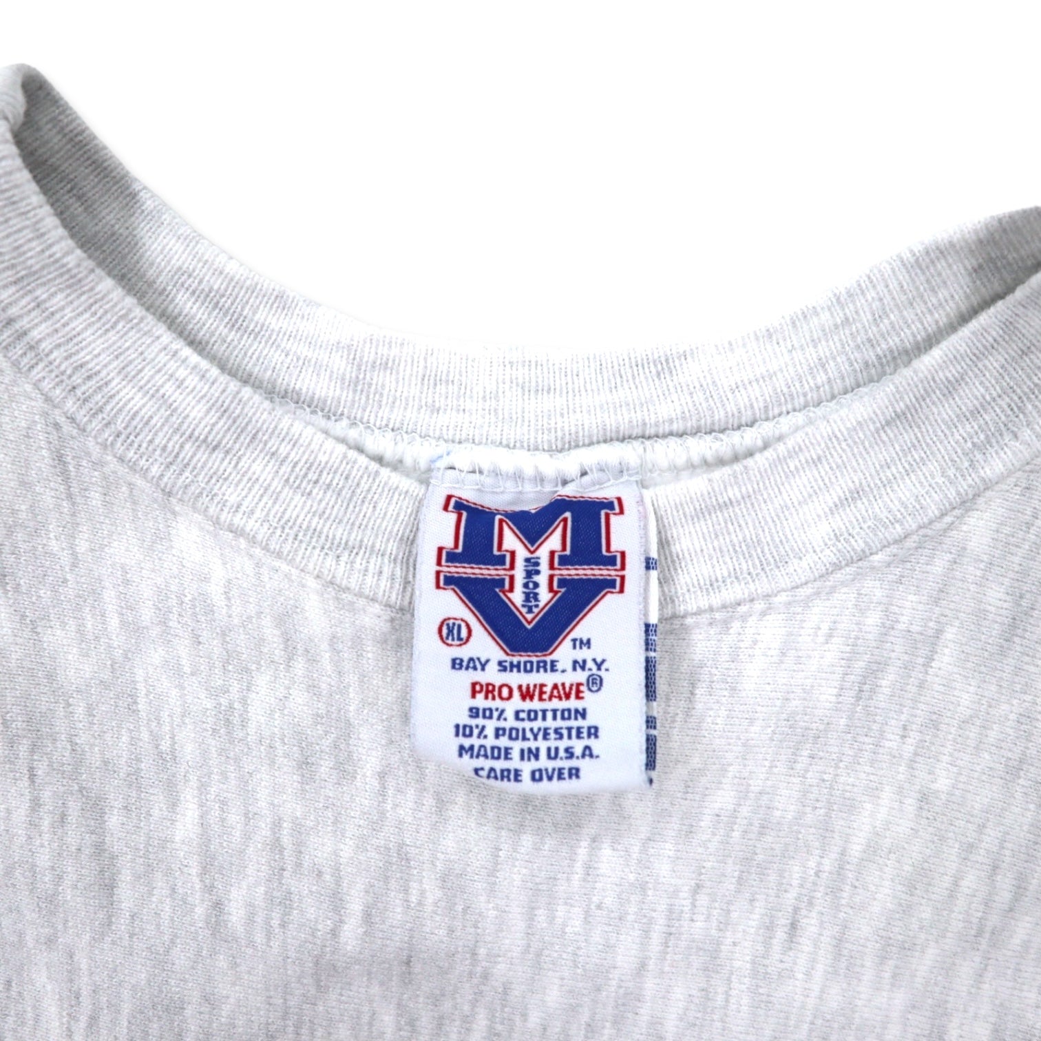 MV SPORT Made in USA anni '90 PRO WEAVE Reverse Weave Felpa con ricamo college XL Grigio Cotone Interno felpato NOTRE DAME logo ad arco