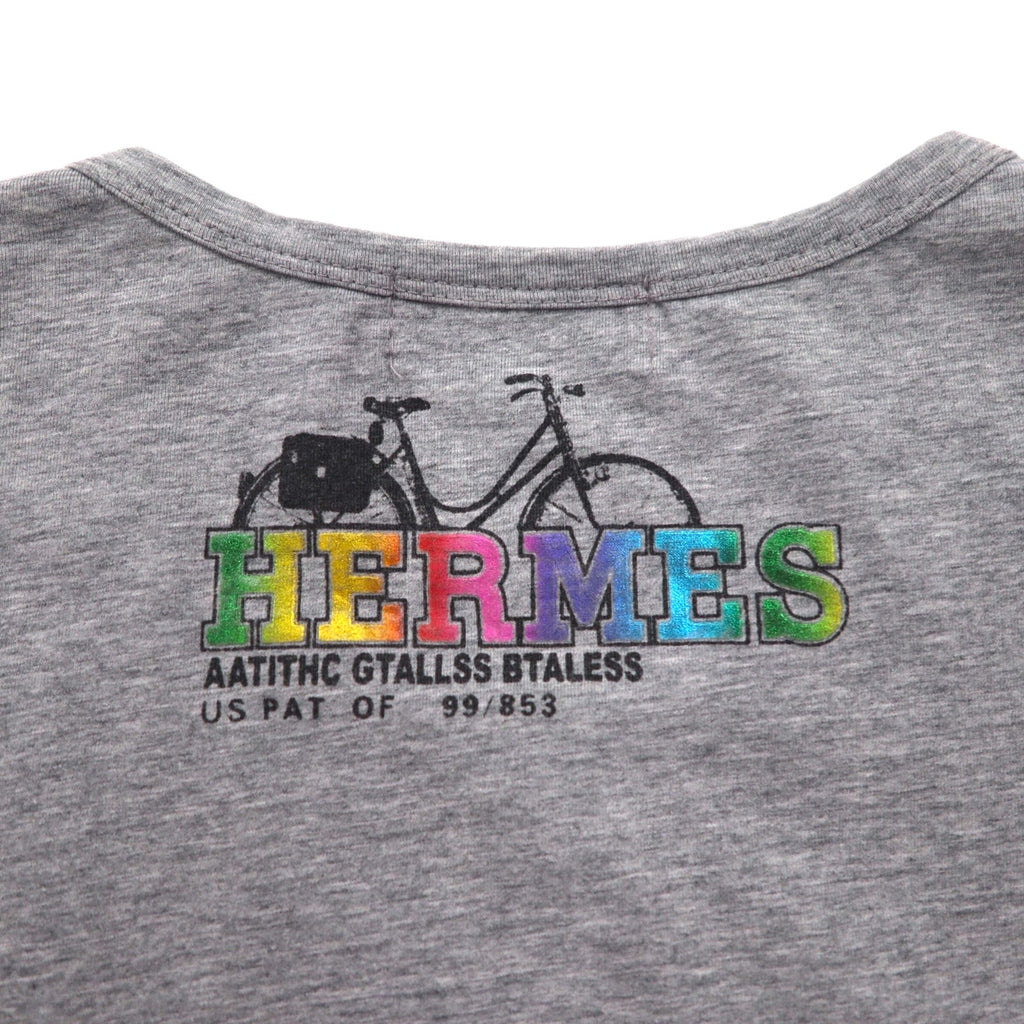 HERMES T-shirt con stampa fotografica, taglia XL, grigio, in cotone, made in Italy, ALINE
