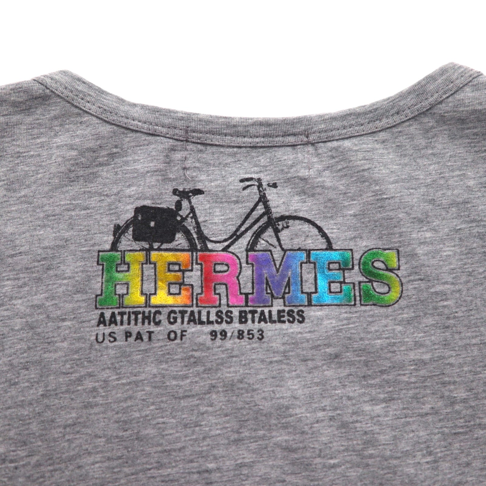 HERMES T-shirt con stampa fotografica, taglia XL, grigio, in cotone, made in Italy, ALINE